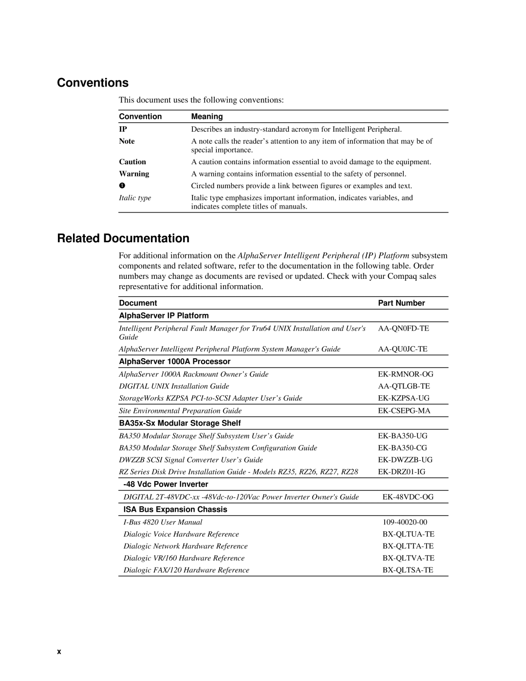 Compaq EK-ASIP2-OG. D01 manual Conventions, Related Documentation, Convention Meaning 