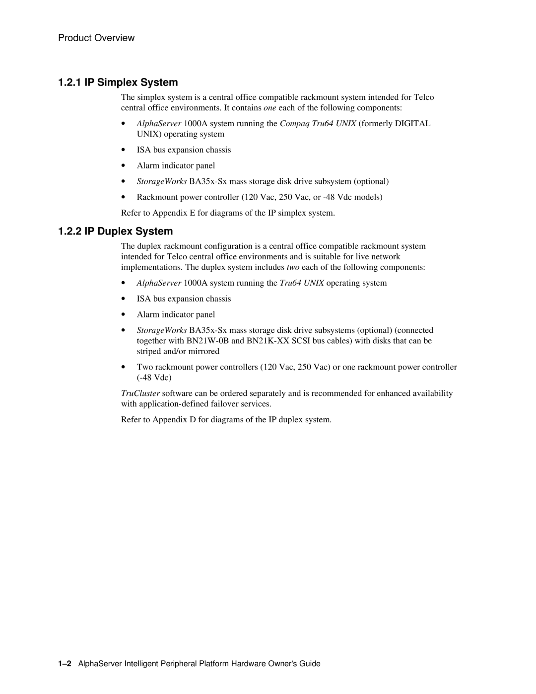 Compaq EK-ASIP2-OG. D01 manual IP Simplex System, IP Duplex System 