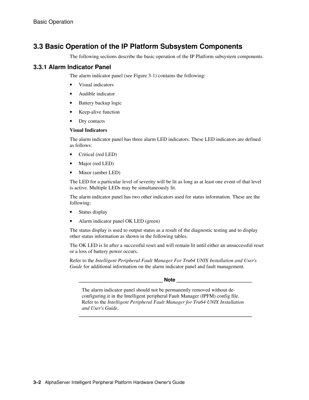 Compaq EK-ASIP2-OG. D01 manual Basic Operation of the IP Platform Subsystem Components, Visual Indicators 