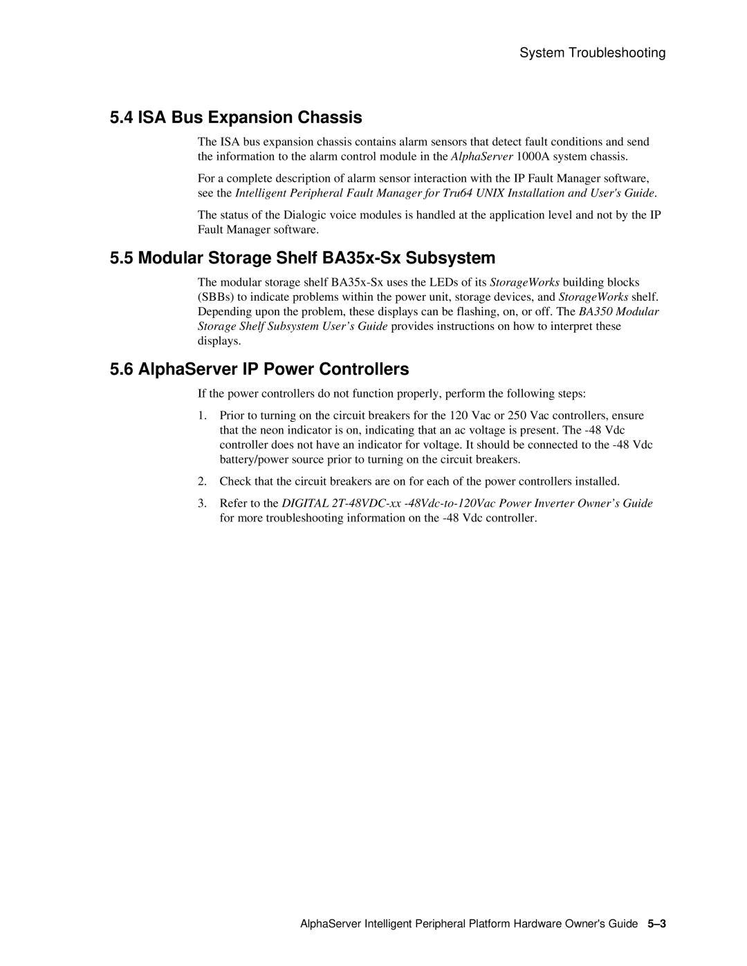 Compaq EK-ASIP2-OG. D01 manual ISA Bus Expansion Chassis, Modular Storage Shelf BA35x-Sx Subsystem 