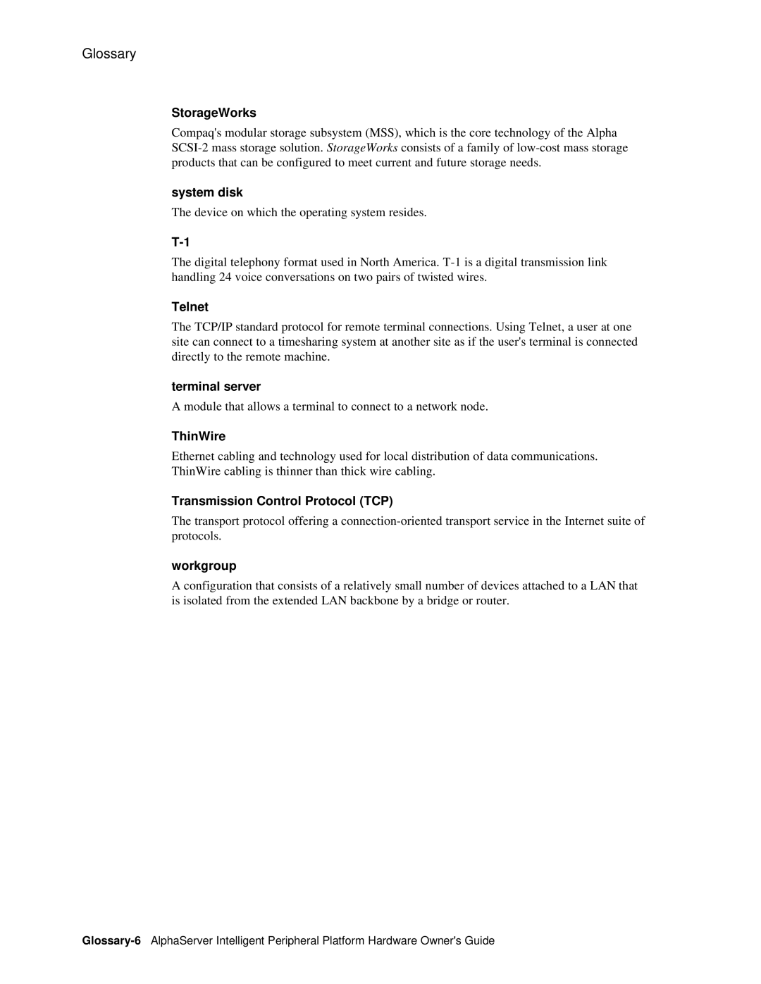 Compaq EK-ASIP2-OG. D01 StorageWorks, System disk, Telnet, Terminal server, ThinWire, Transmission Control Protocol TCP 