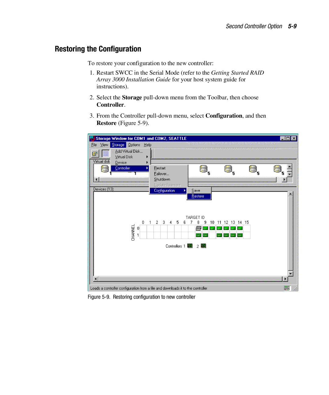 Compaq EK-SMCPO-UG. C01 manual Restoring the Configuration, Restoring configuration to new controller 