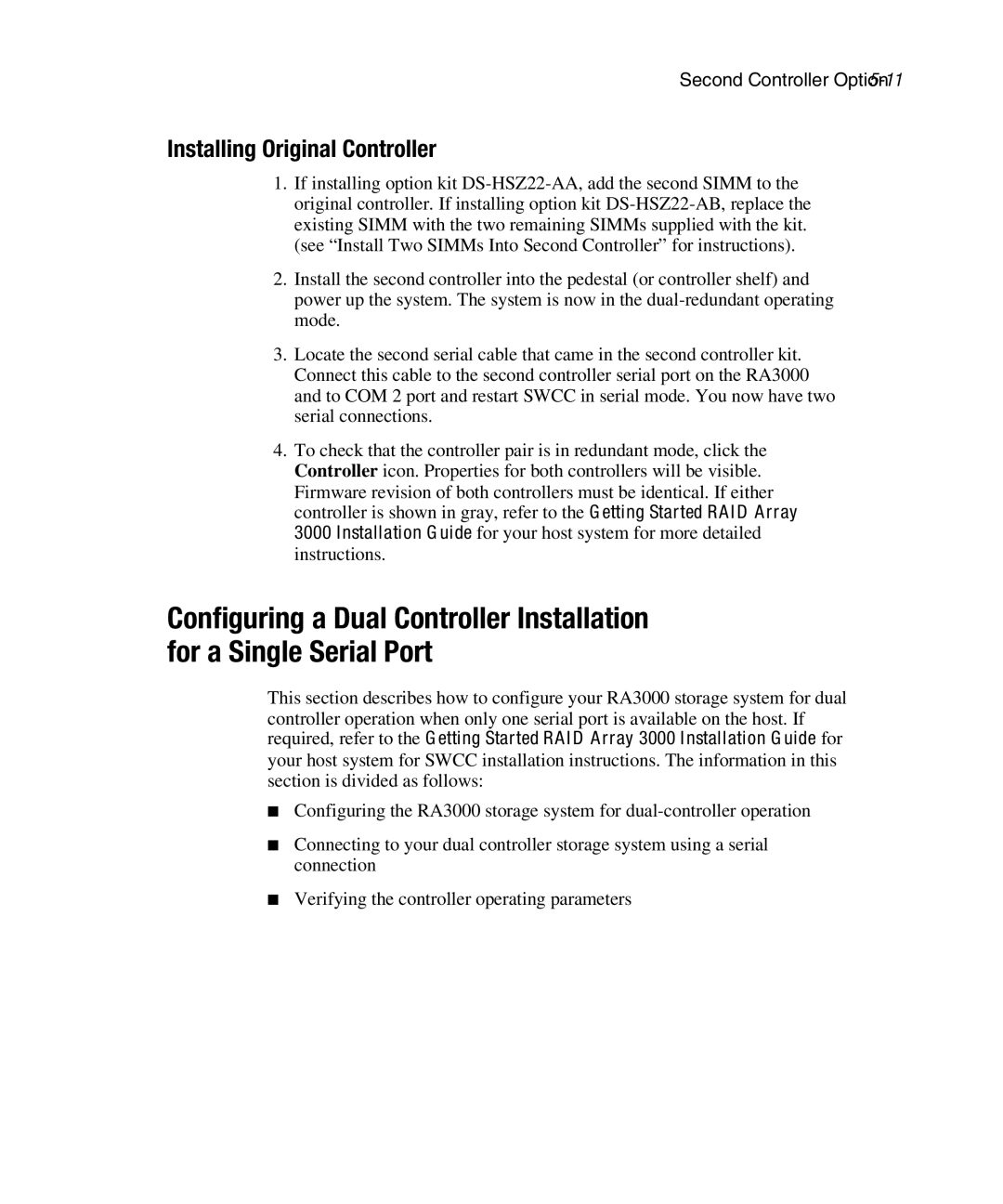 Compaq EK-SMCPO-UG. C01 manual Installing Original Controller 