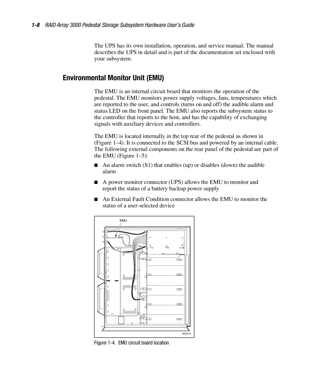 Compaq EK-SMCPO-UG. C01 manual Environmental Monitor Unit EMU, EMU circuit board location 