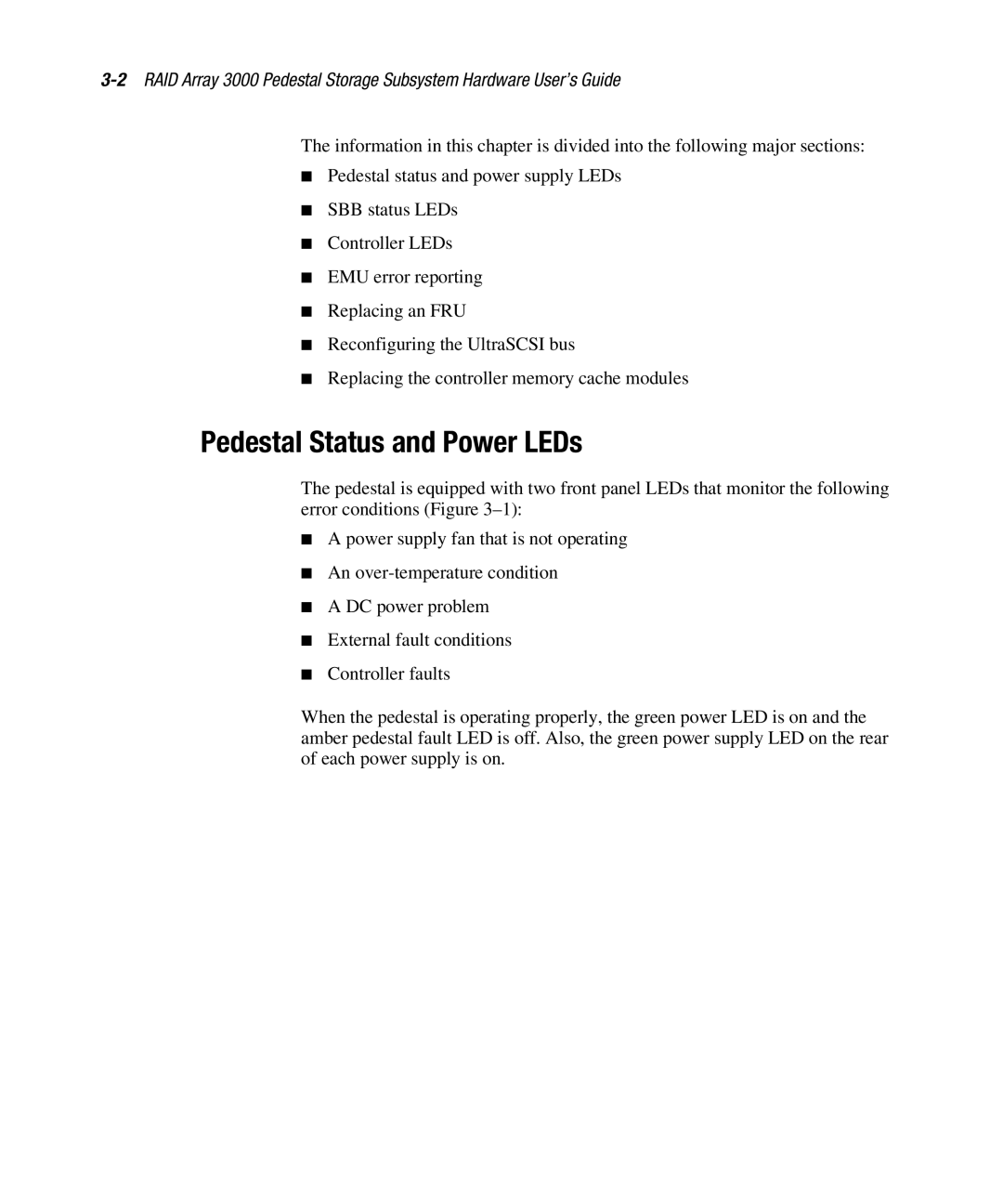 Compaq EK-SMCPO-UG. C01 manual Pedestal Status and Power LEDs 