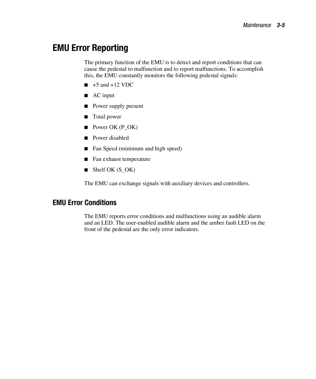 Compaq EK-SMCPO-UG. C01 manual EMU Error Reporting, EMU Error Conditions 