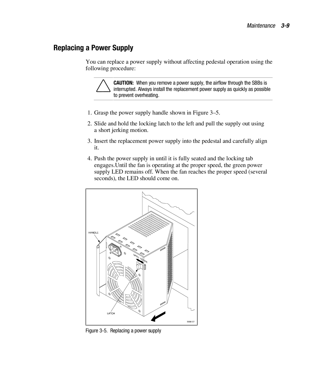 Compaq EK-SMCPO-UG. C01 manual Replacing a Power Supply, Replacing a power supply 