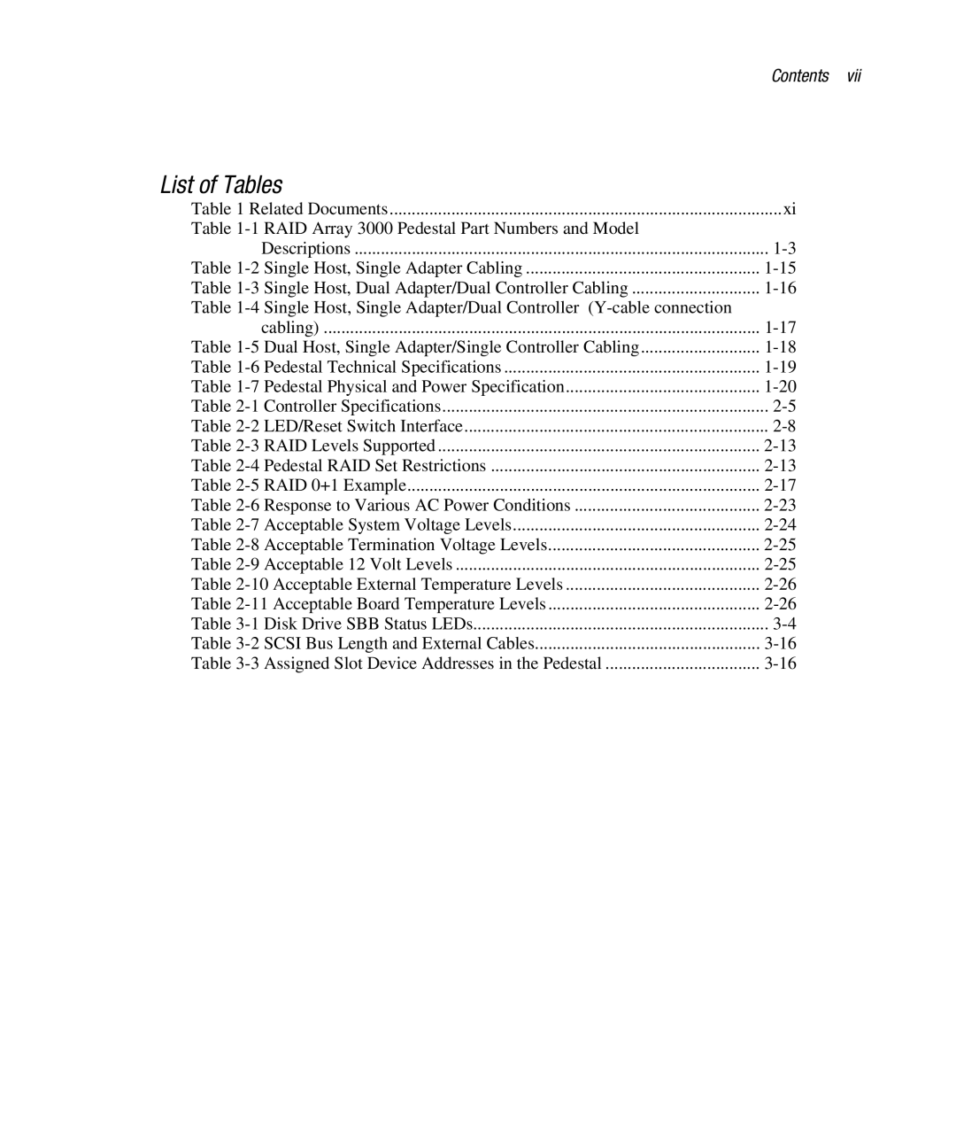 Compaq EK-SMCPO-UG. C01 manual List of Tables 