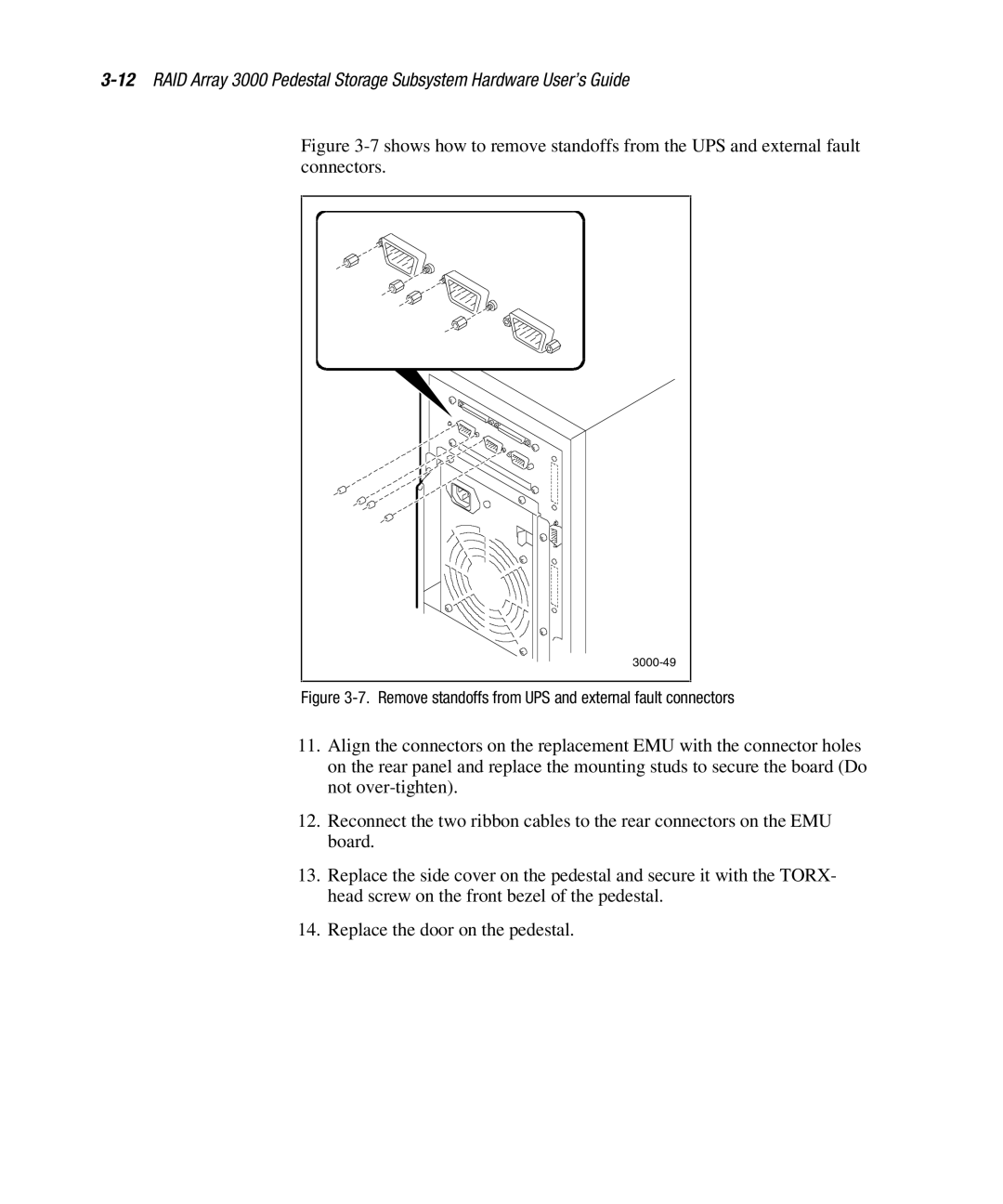 Compaq EK-SMCPO-UG. C01 manual Remove standoffs from UPS and external fault connectors 