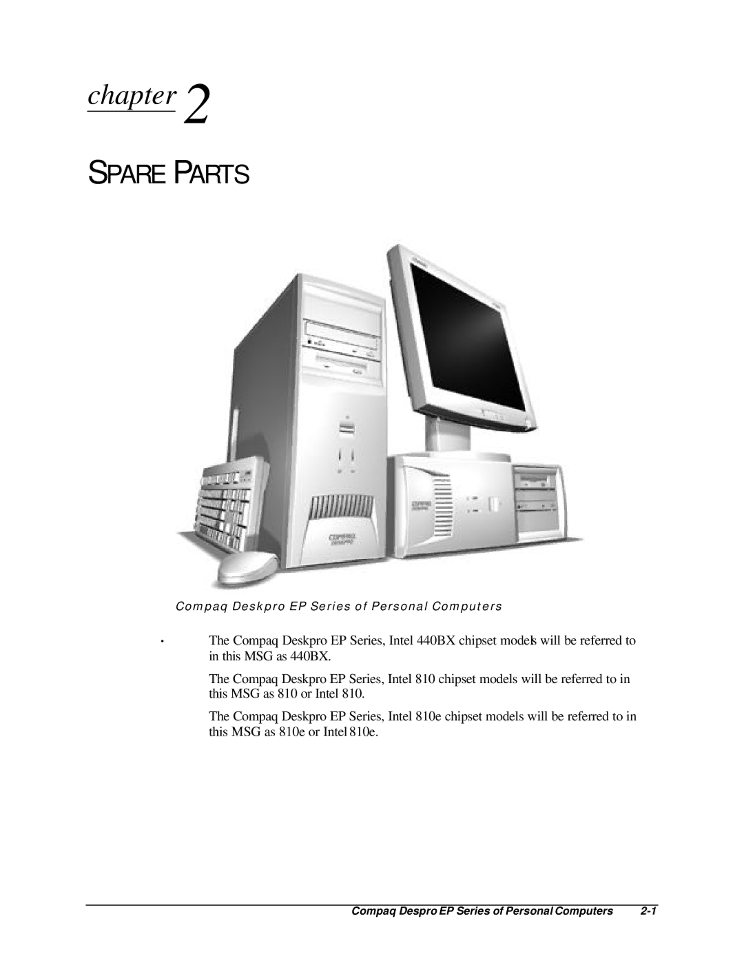 Compaq EP Series manual Spare Parts 