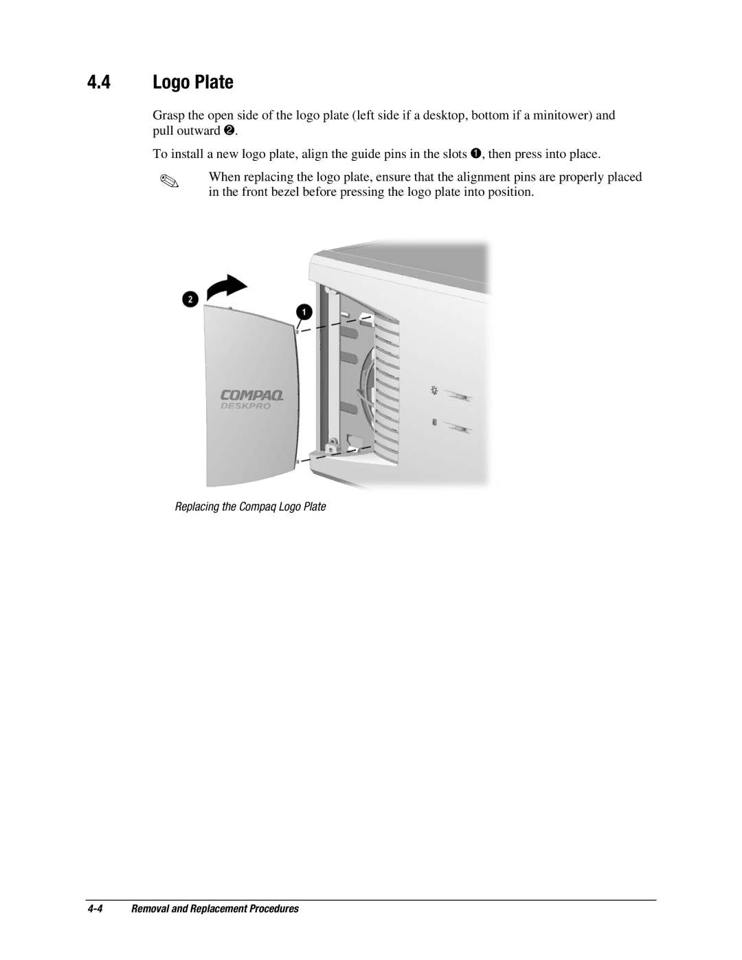 Compaq EP Series manual Logo Plate 