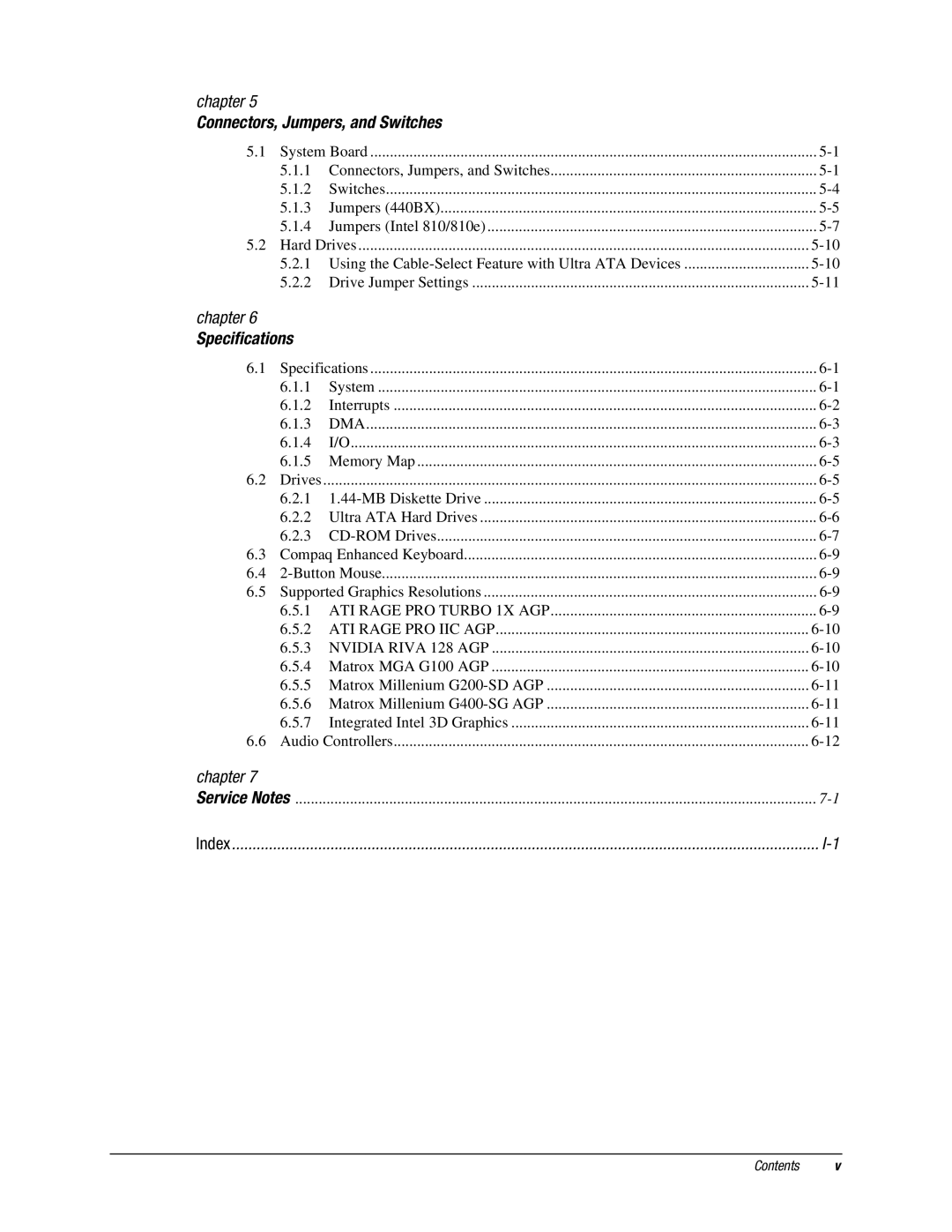 Compaq EP Series manual Connectors, Jumpers, and Switches 