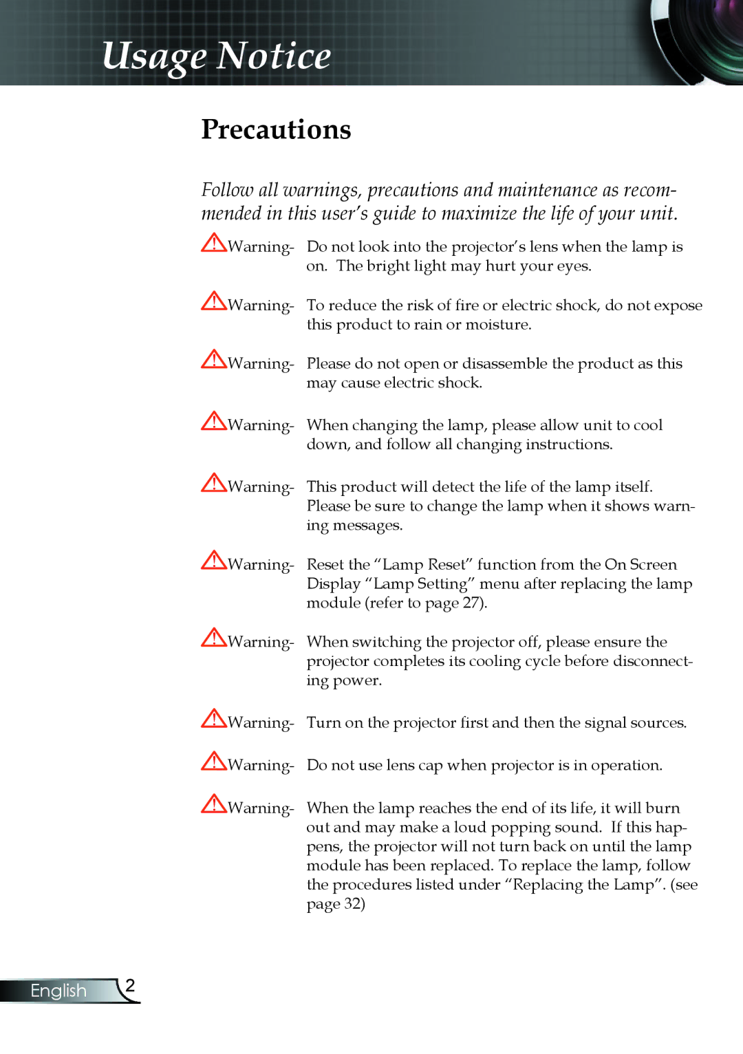 Compaq EP7150 manual Usage Notice, Precautions 