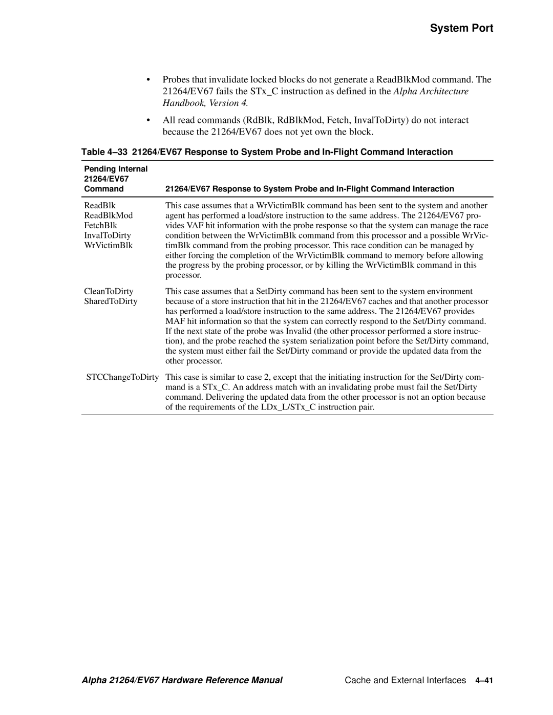 Compaq 21264, EV67 specifications System Port 