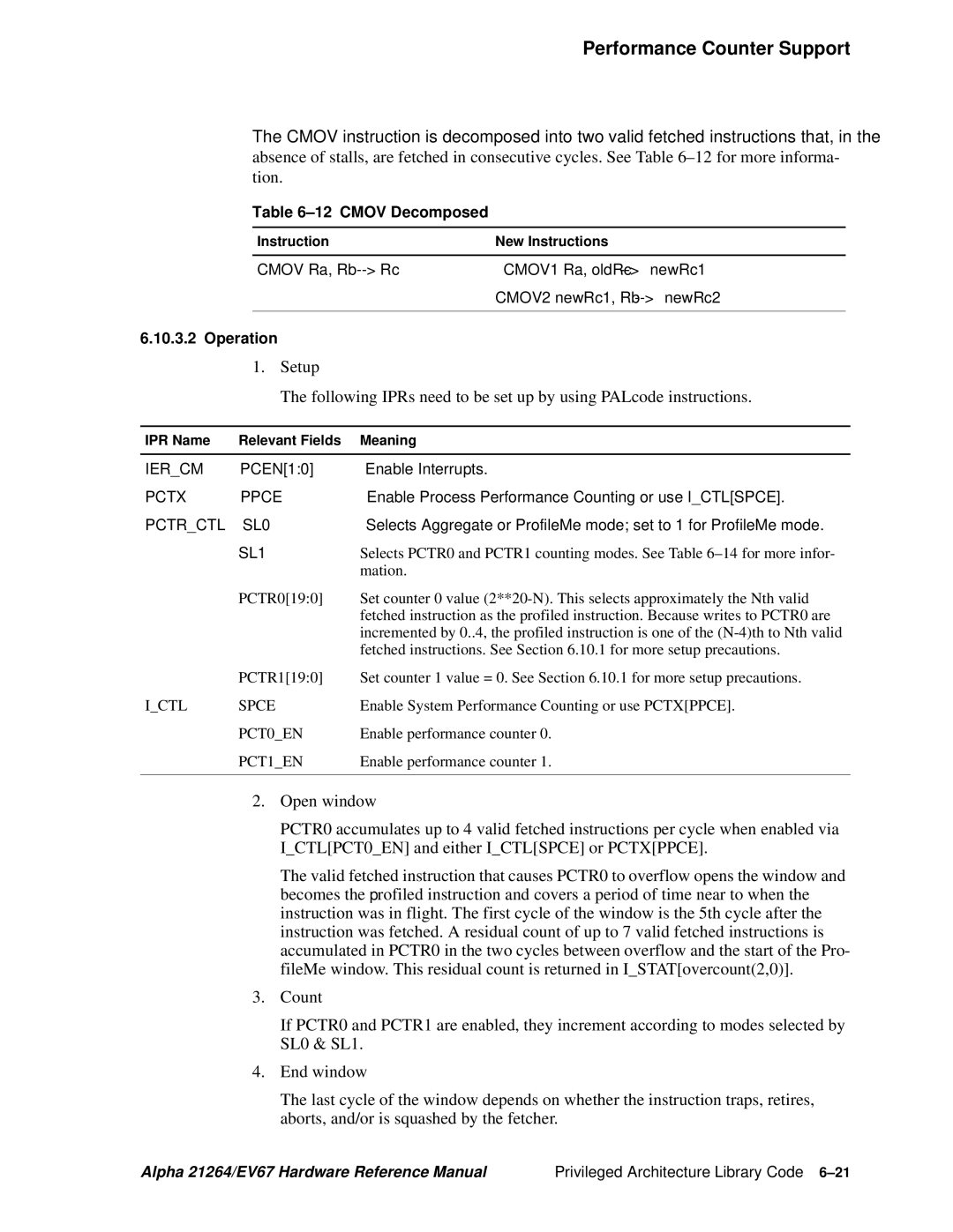 Compaq 21264, EV67 specifications Cmov Decomposed 