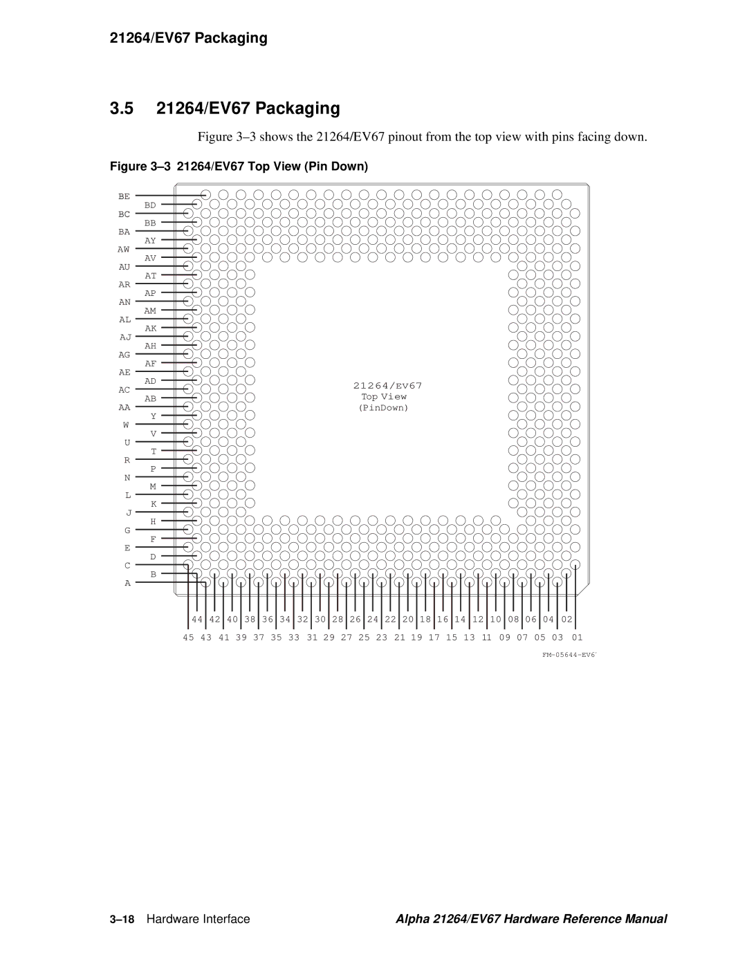 Compaq specifications 21264/EV67 Packaging, 18Hardware Interface 