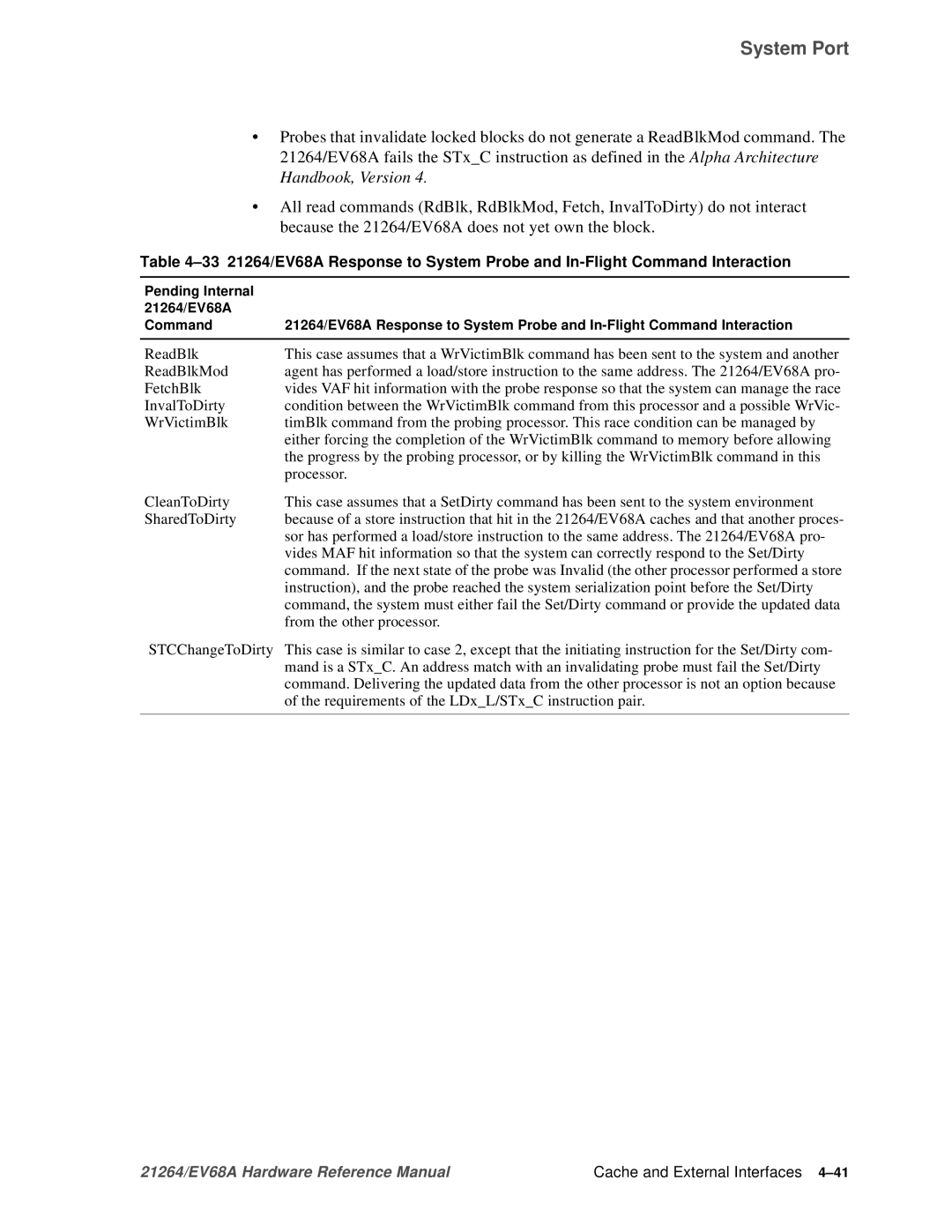 Compaq EV68A specifications System Port 