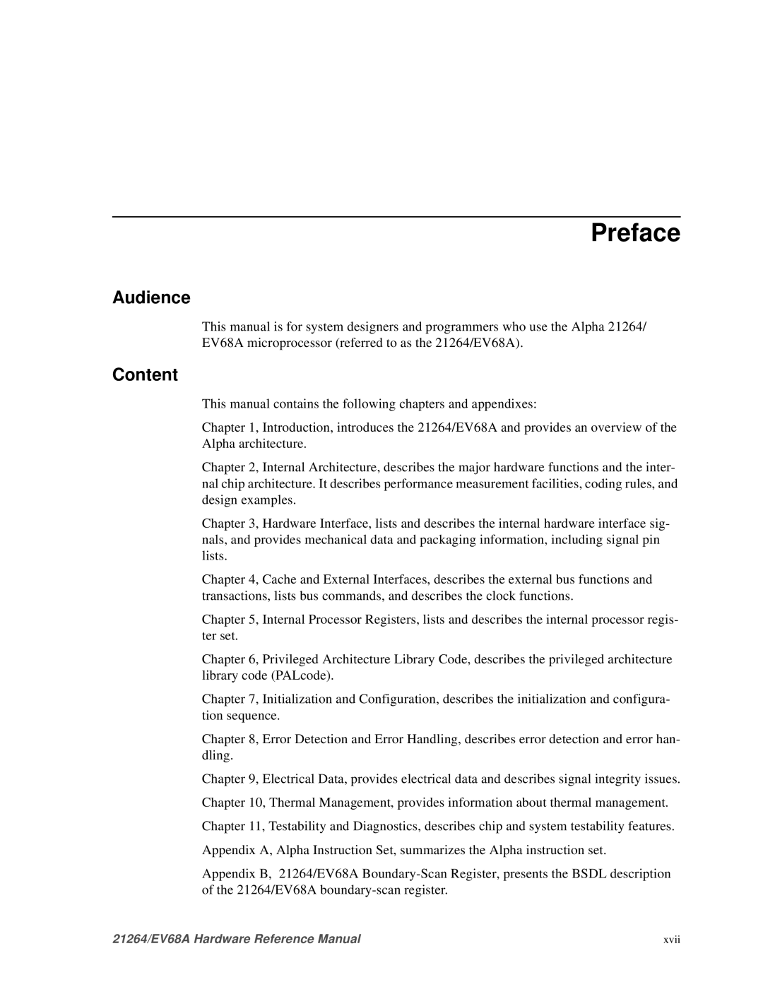 Compaq EV68A specifications Preface, Audience, Content 