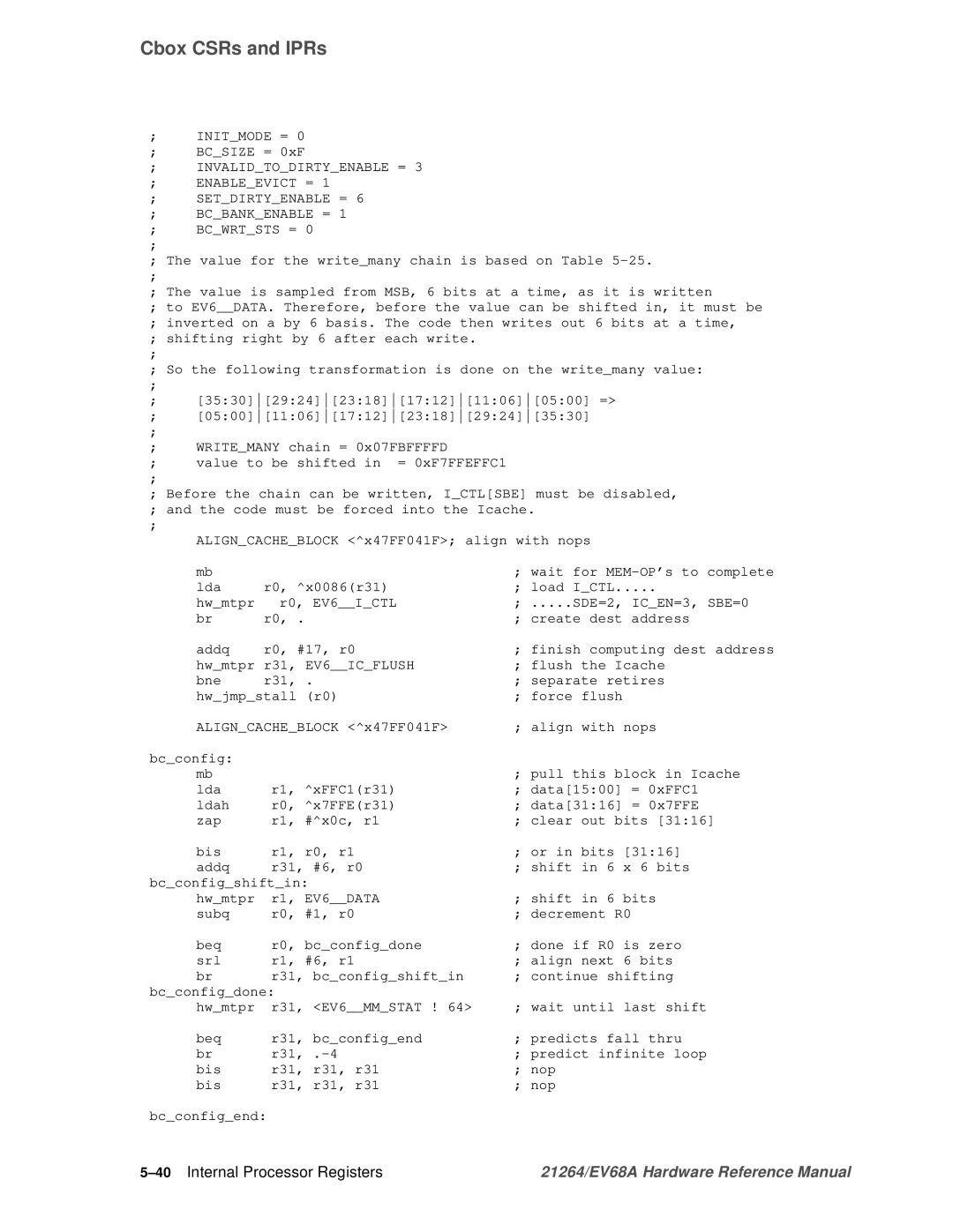 Compaq EV68A specifications 40Internal Processor Registers 