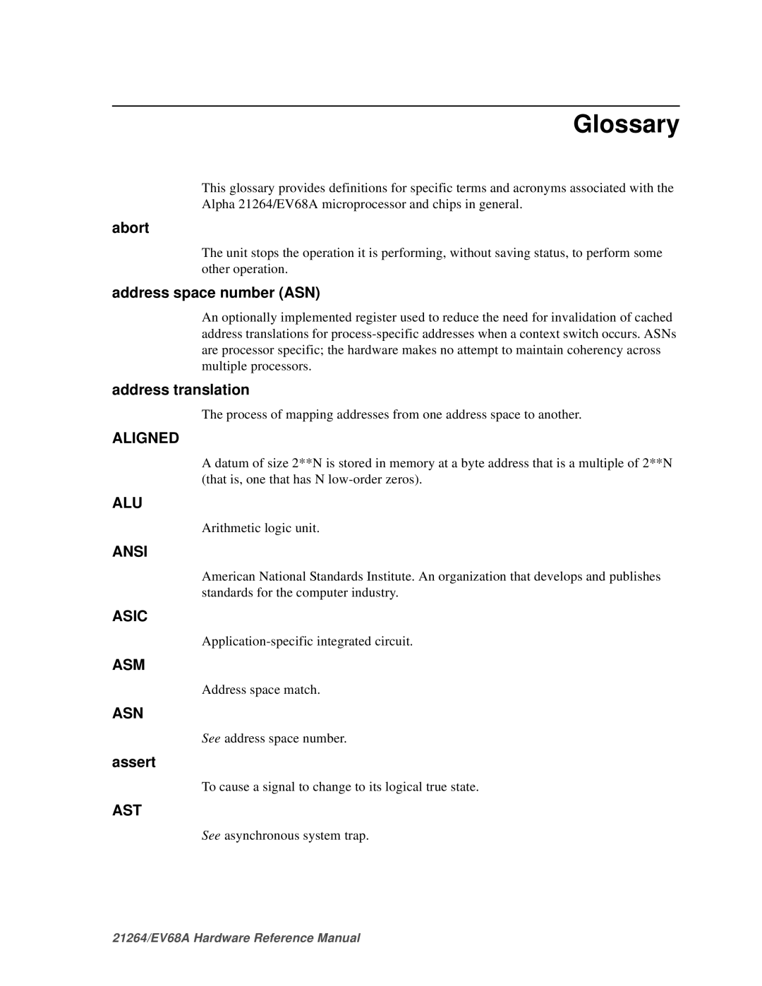 Compaq EV68A specifications Glossary 