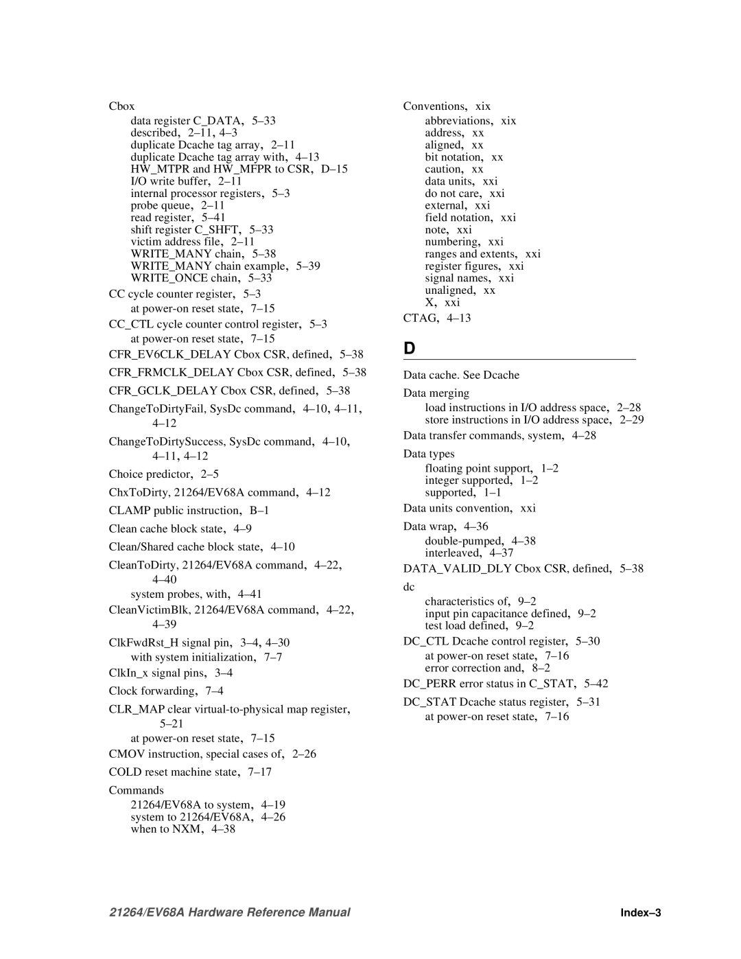 Compaq EV68A specifications Index-3 