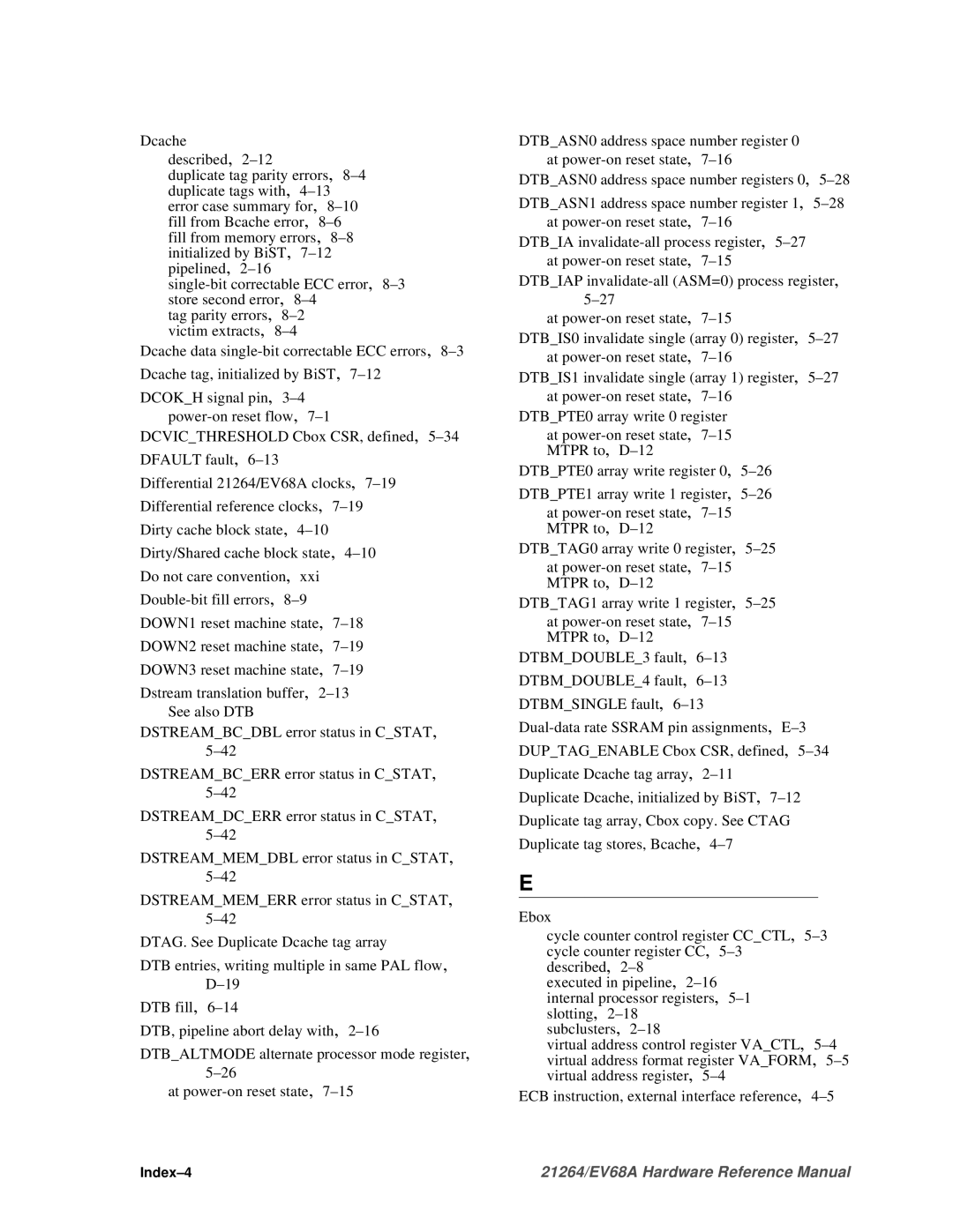 Compaq EV68A specifications Index-4 