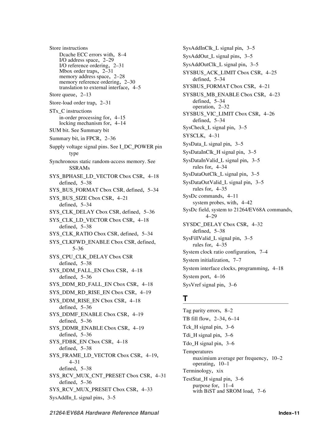 Compaq EV68A specifications Index-11 