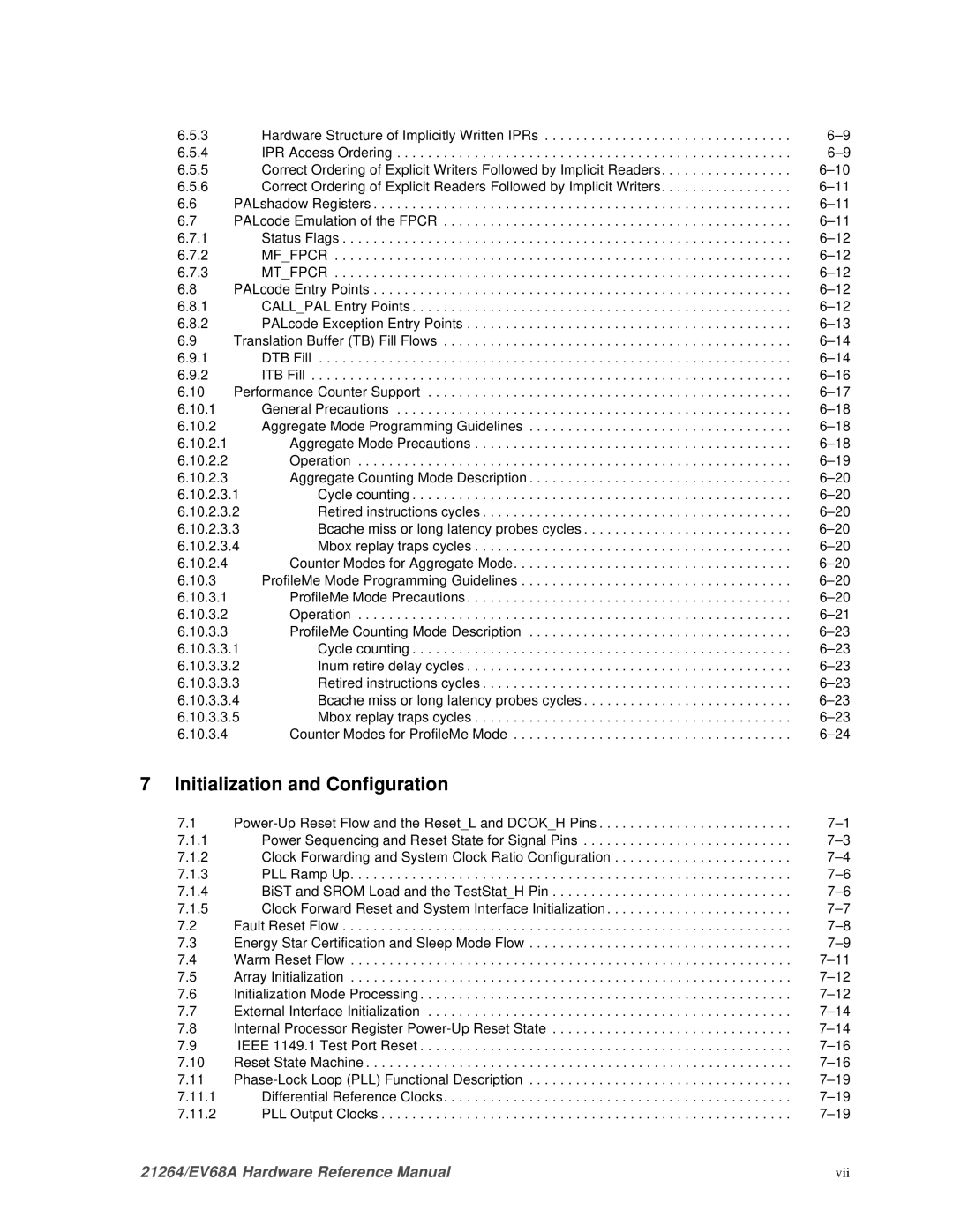 Compaq EV68A specifications Initialization and Configuration, Mffpcr Mtfpcr 