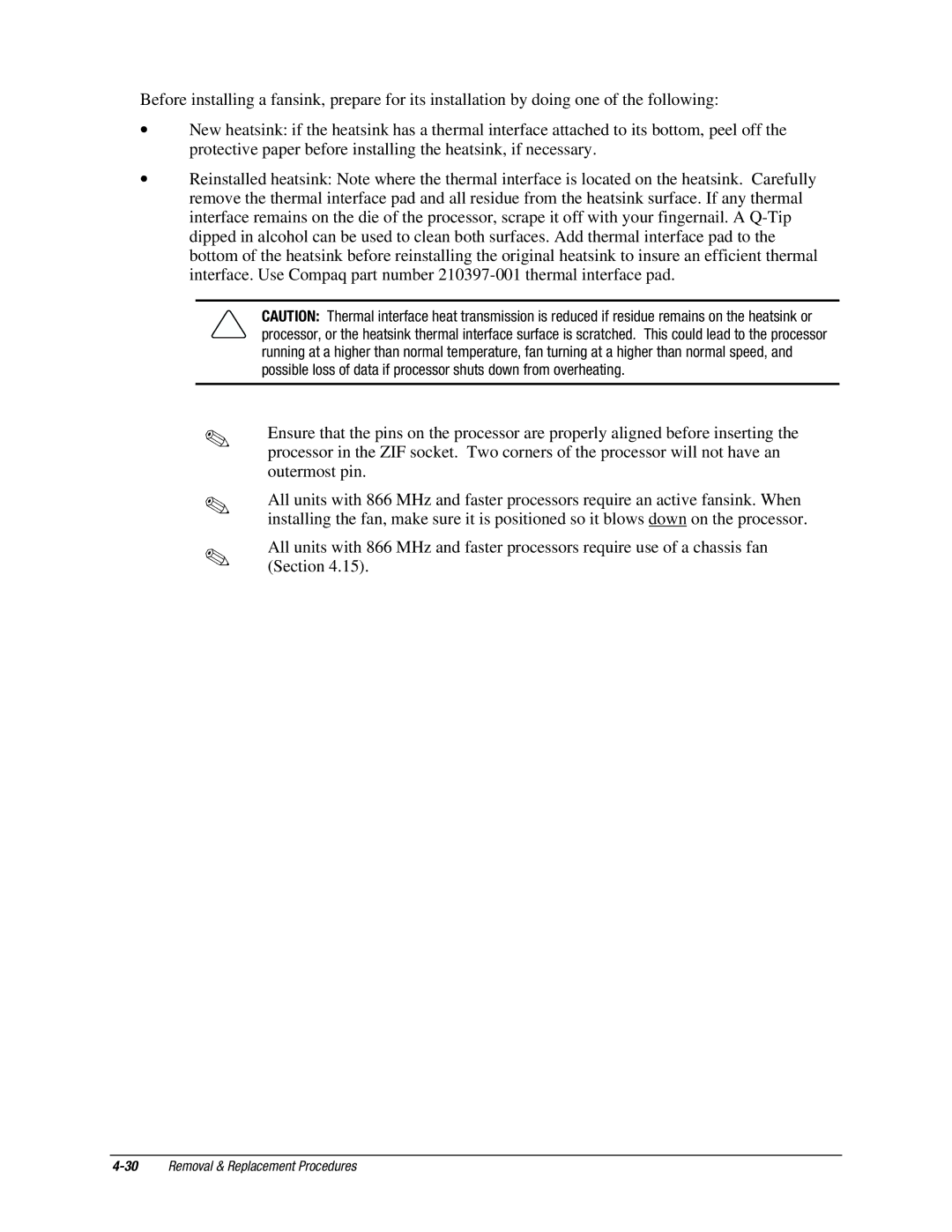 Compaq EX Series, EXS Series manual 30Removal & Replacement Procedures 