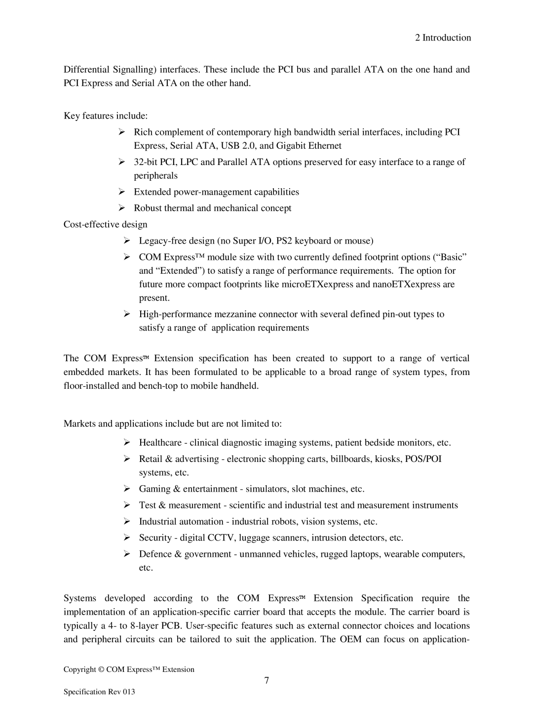 Compaq manual Copyright COM Express Extension Specification Rev 