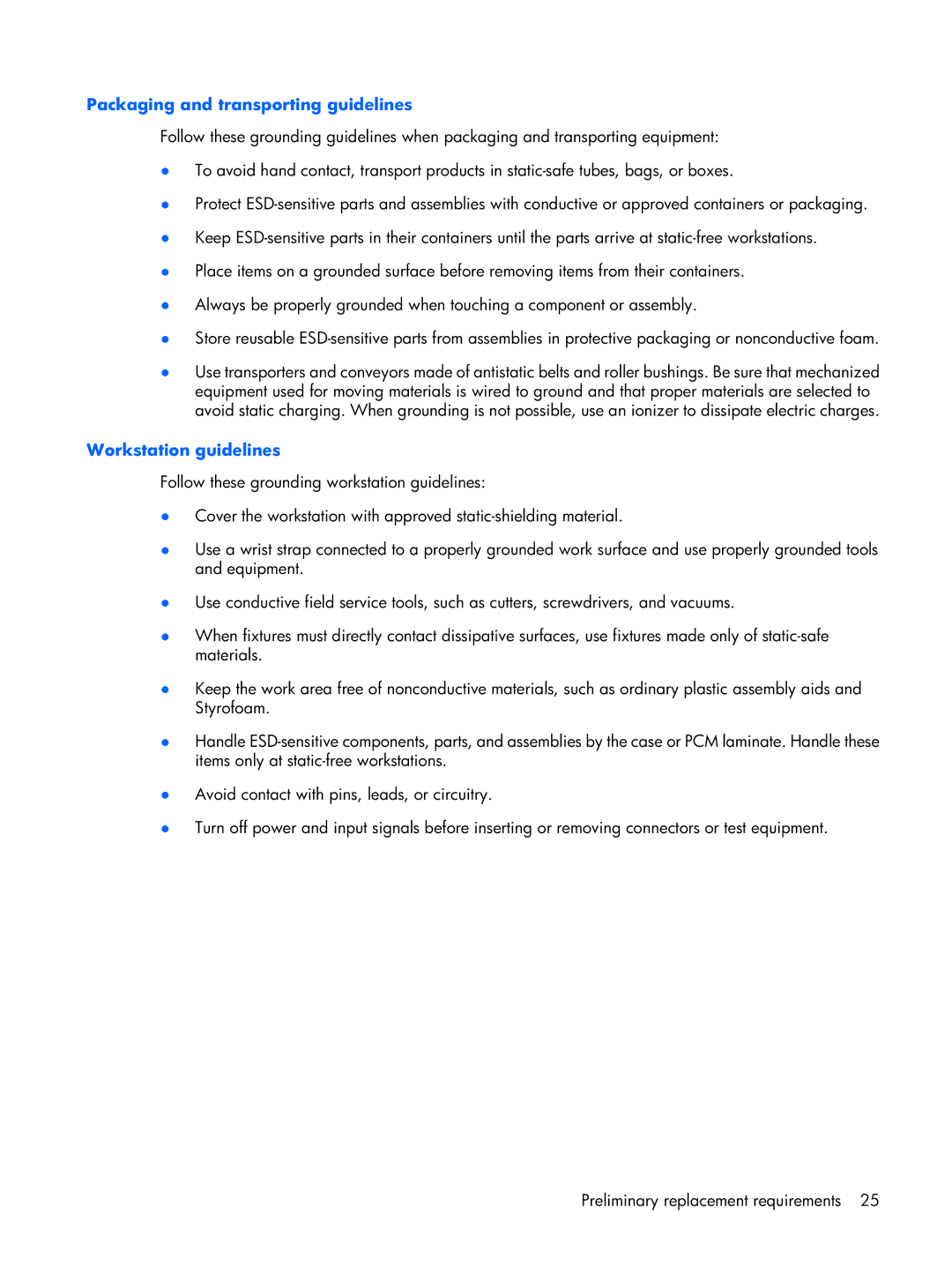 Compaq F500 manual Packaging and transporting guidelines 