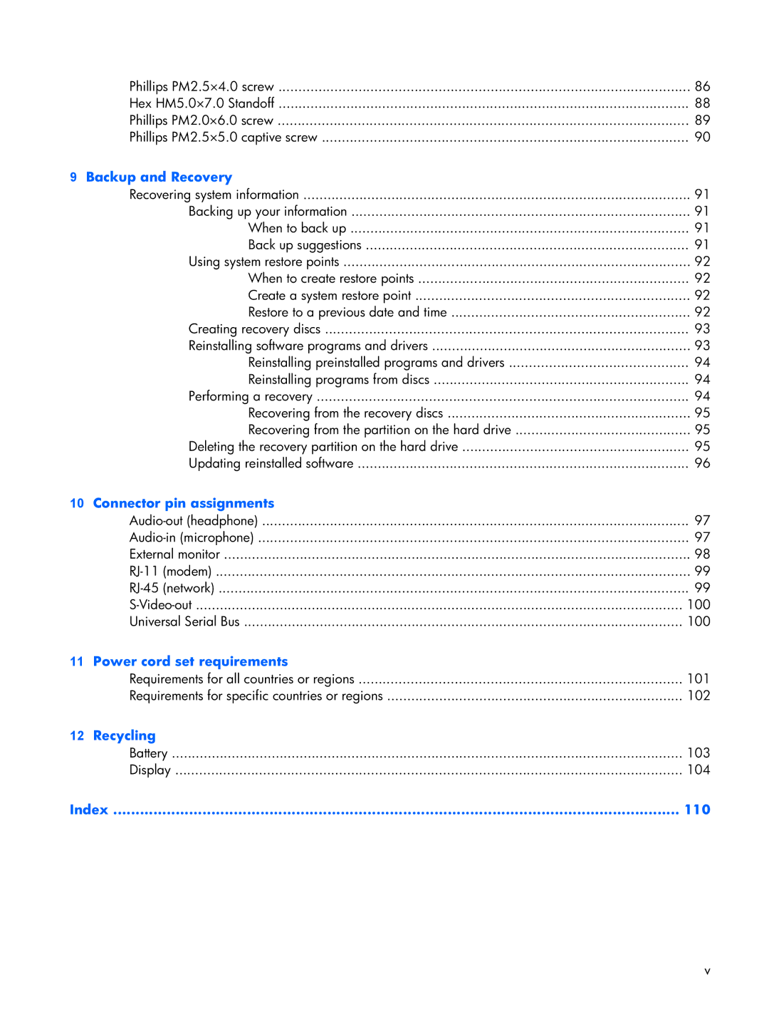 Compaq F500 manual Recycling 