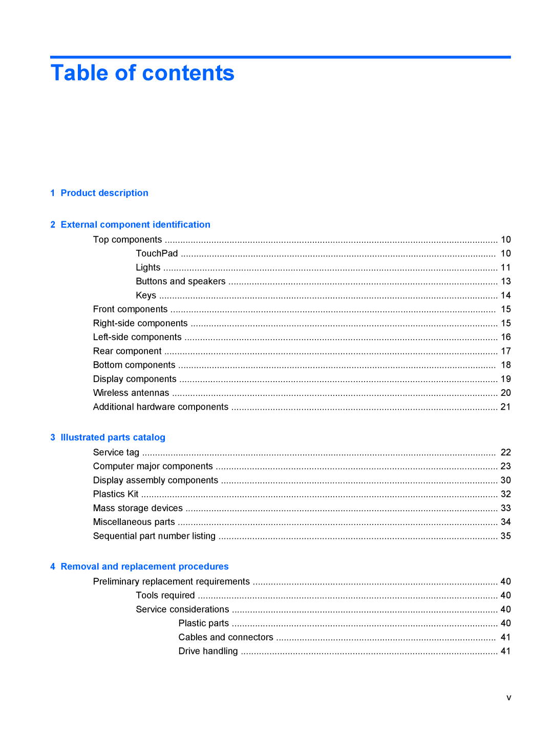 Compaq CQ71, G71 manual Table of contents 