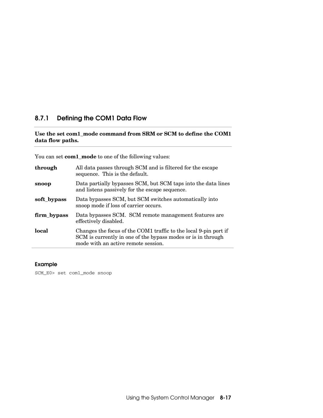 Compaq GS320, GS160, GS80 manual Defining the COM1 Data Flow 