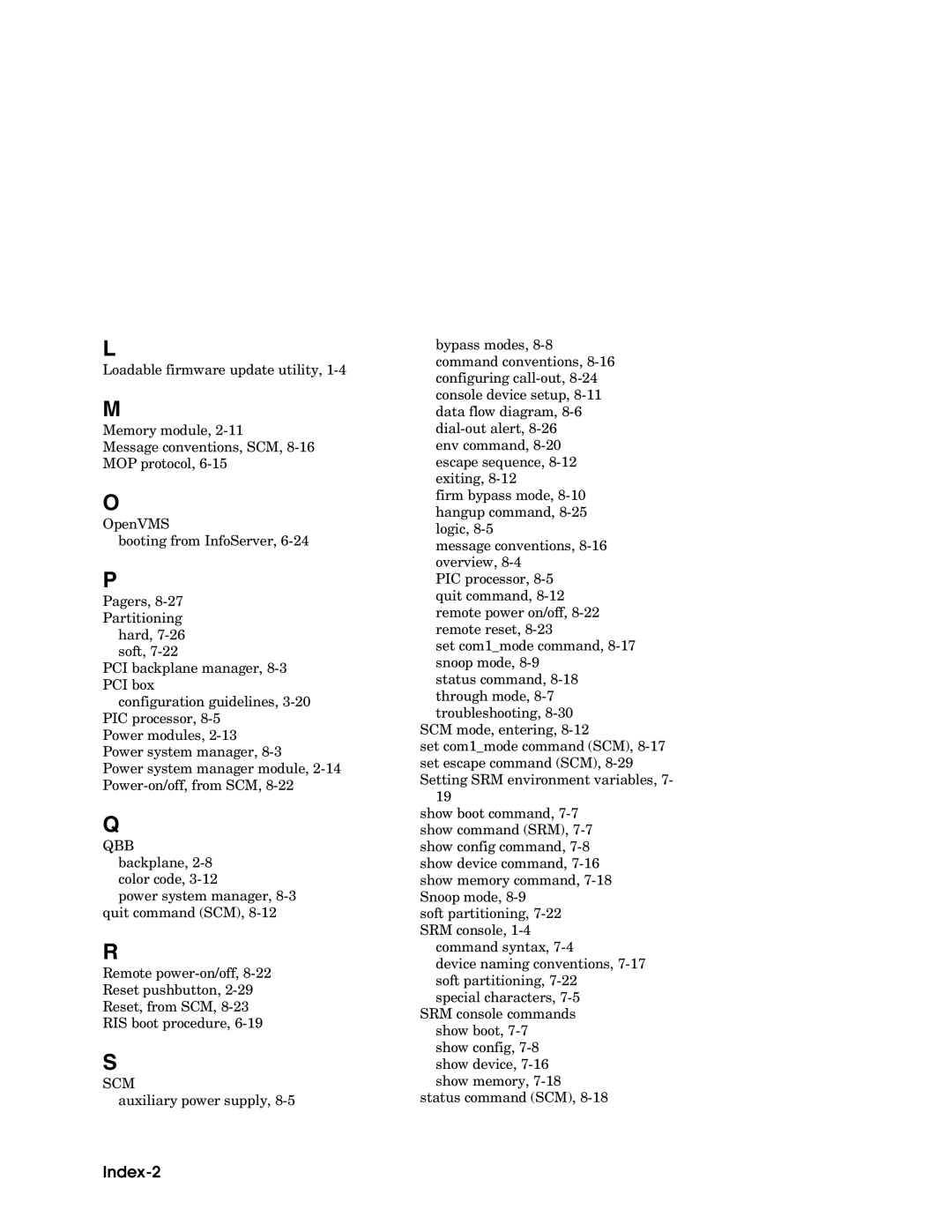 Compaq GS160, GS80, GS320 manual Index-2, Scm 