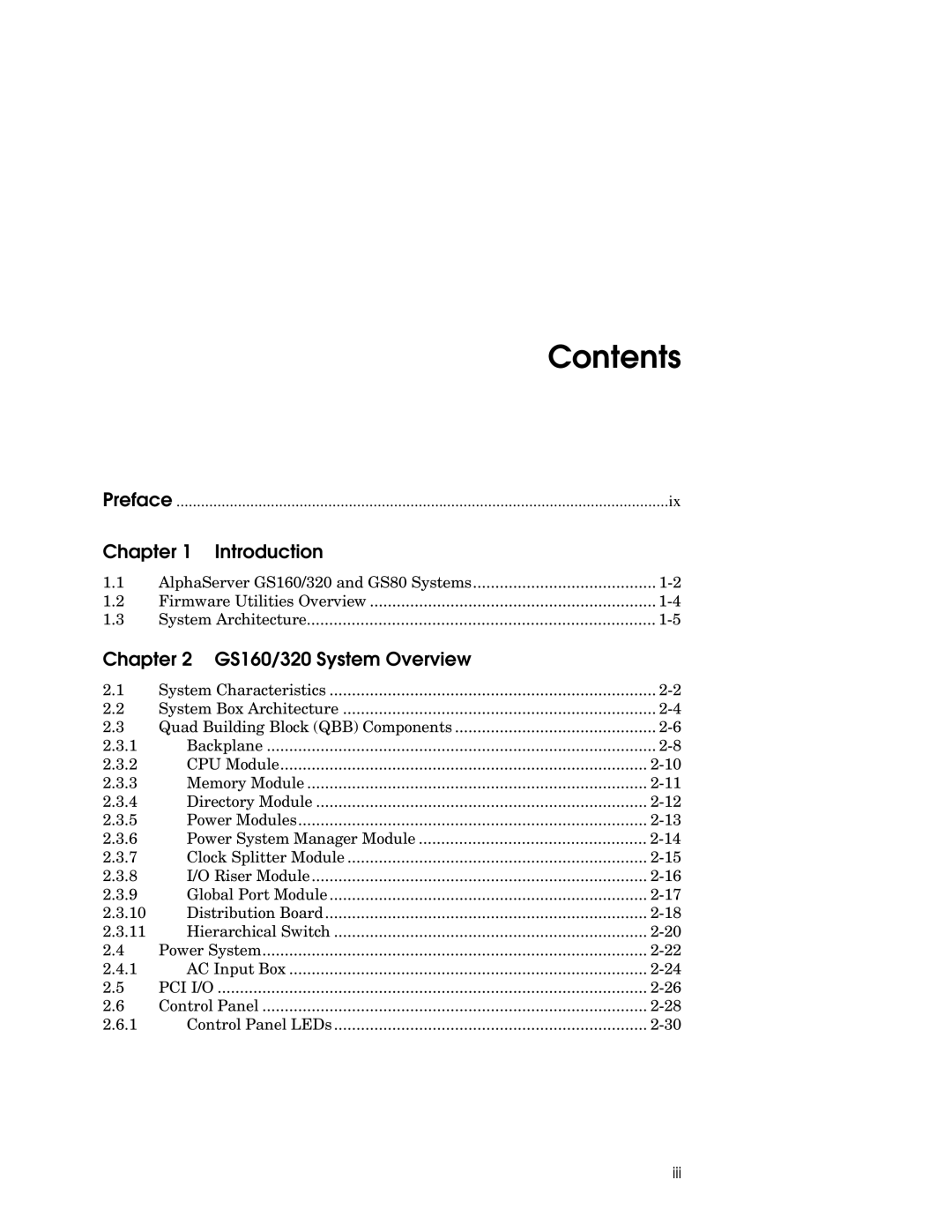 Compaq GS160, GS80, GS320 manual Contents 