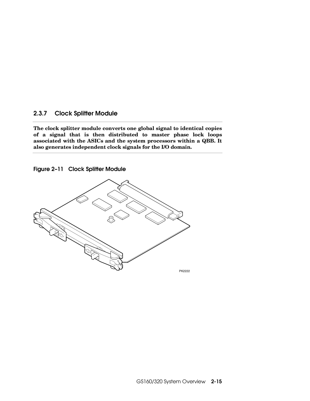 Compaq GS80, GS160, GS320 manual Clock Splitter Module 