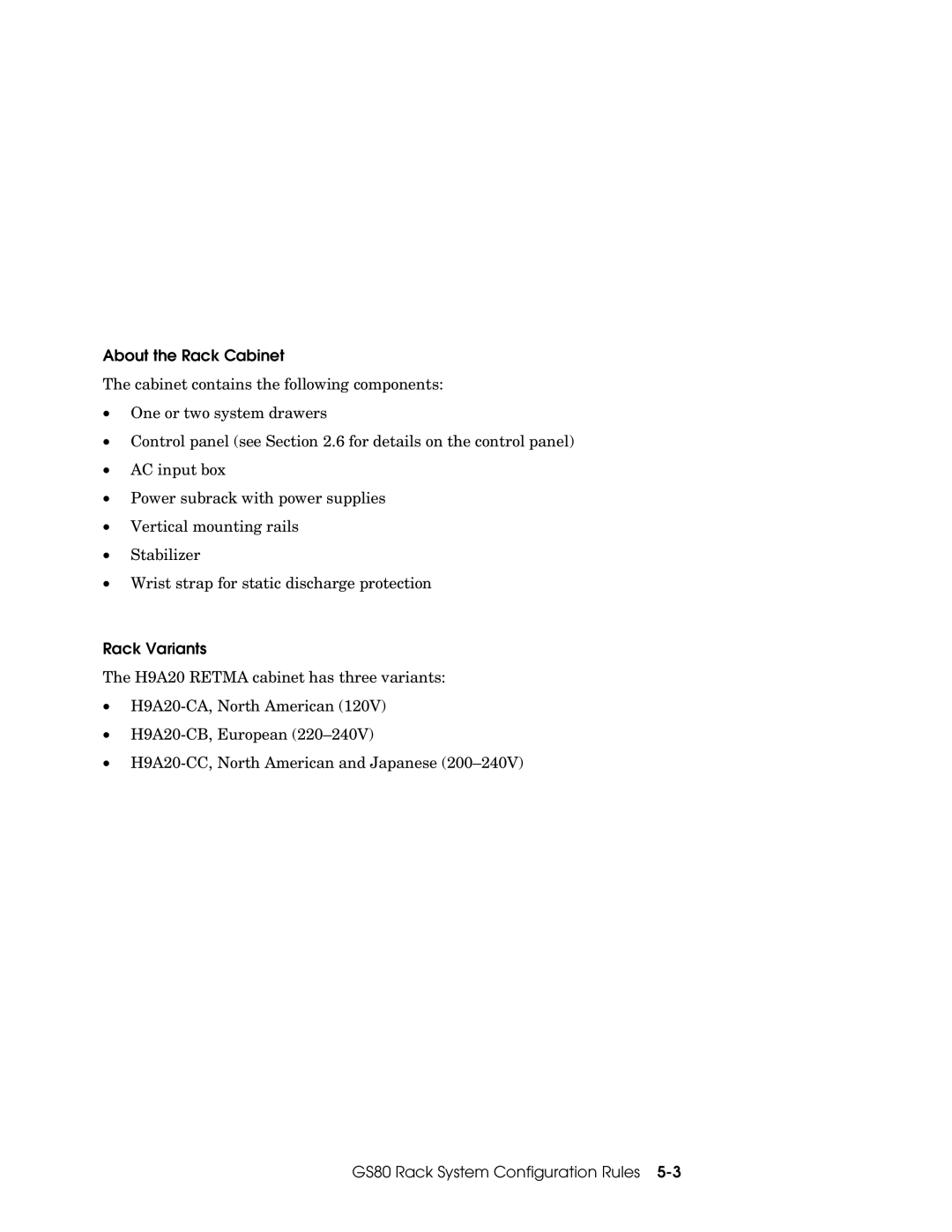 Compaq GS80, GS160, GS320 manual About the Rack Cabinet, Rack Variants 