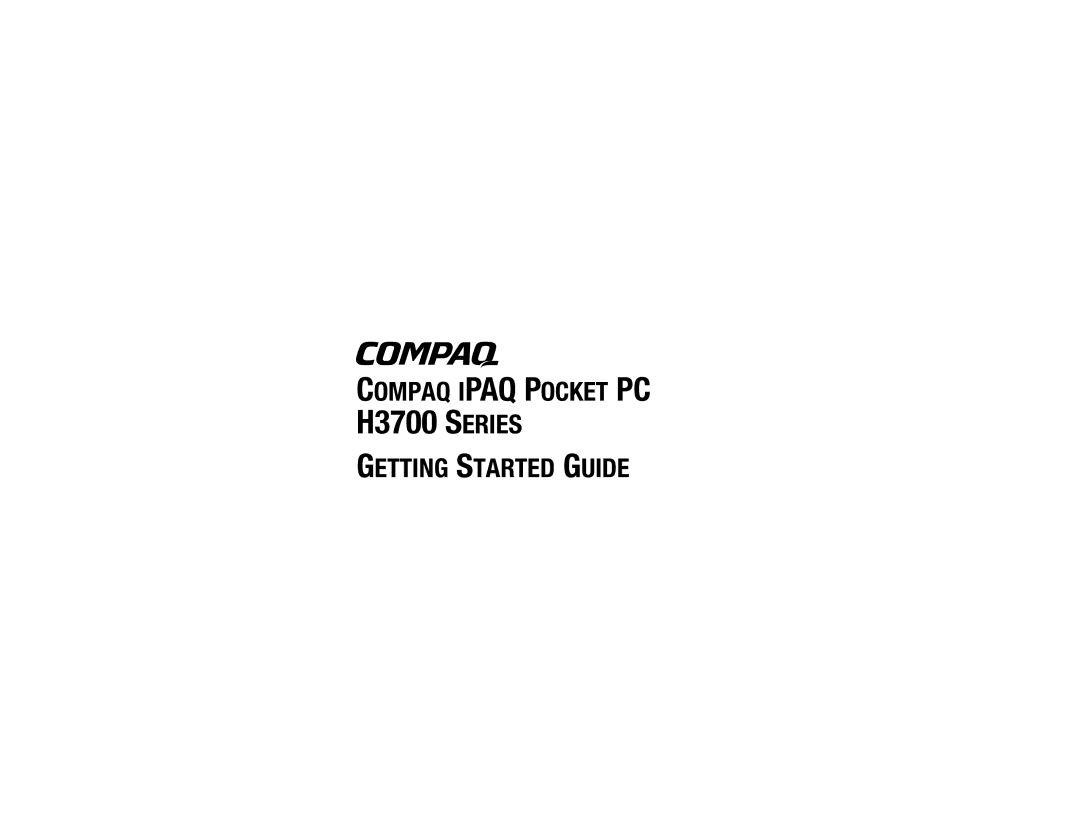 Compaq manual H3700 Series 