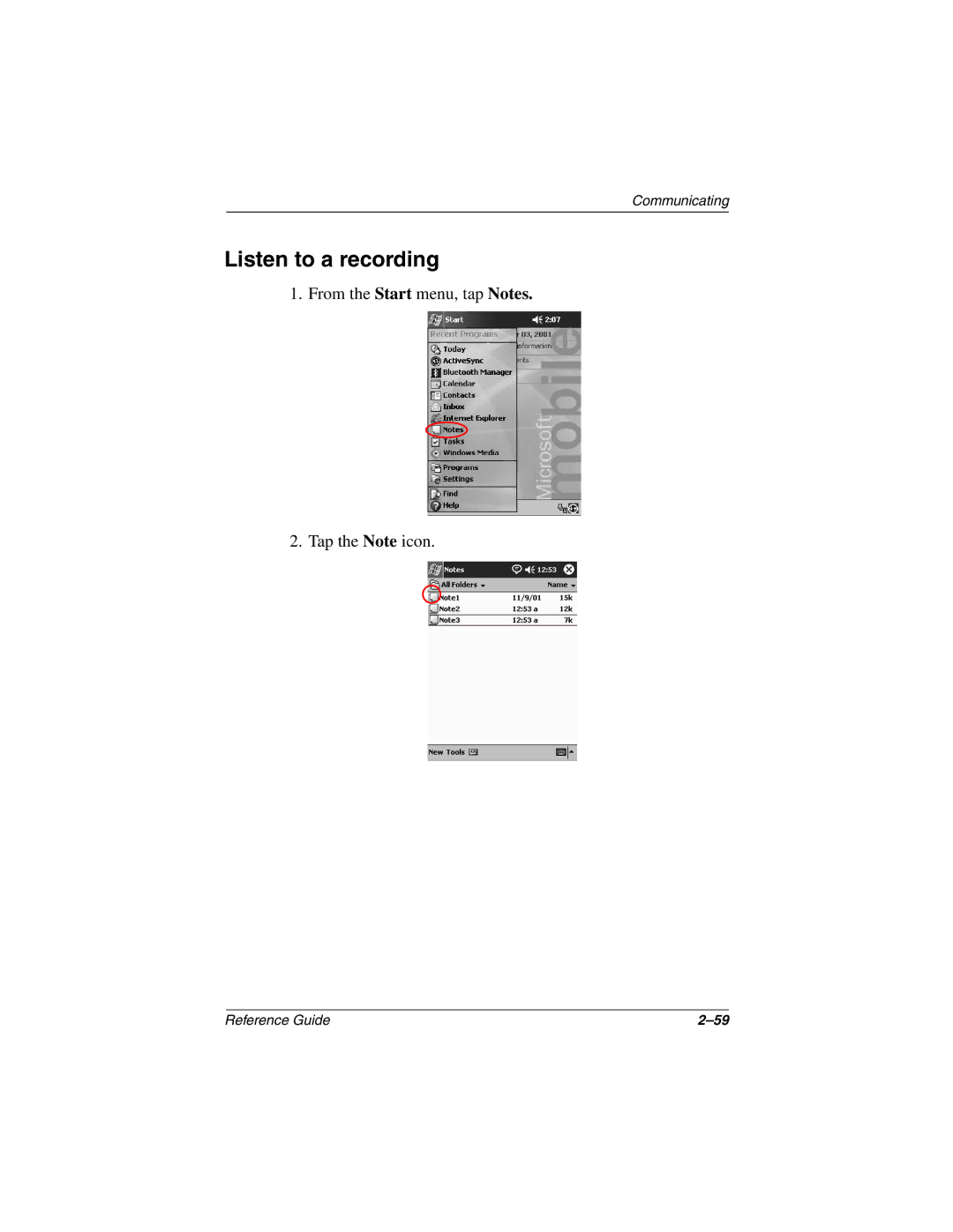 Compaq H3800 manual Listen to a recording 