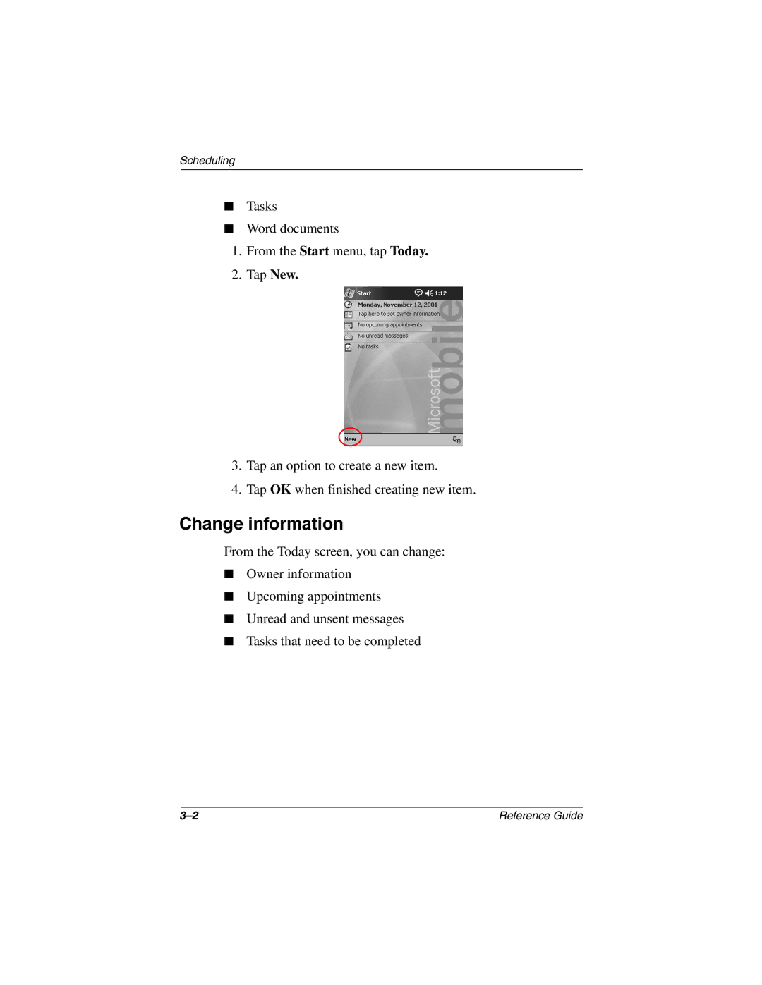 Compaq H3800 manual Change information 