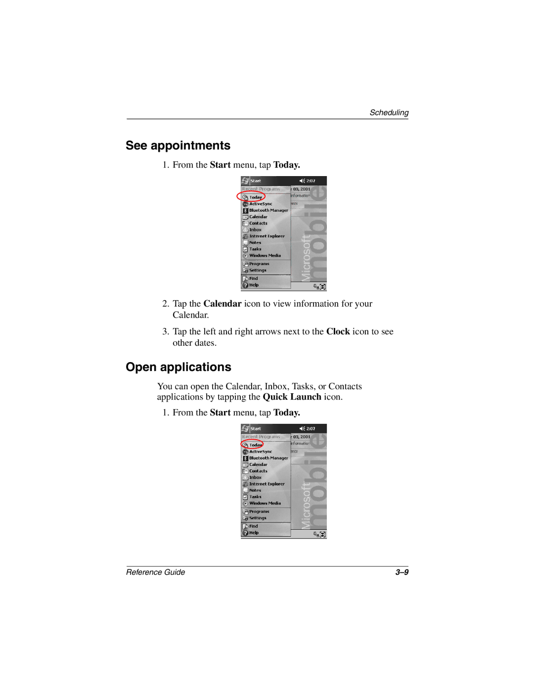 Compaq H3800 manual See appointments, Open applications 