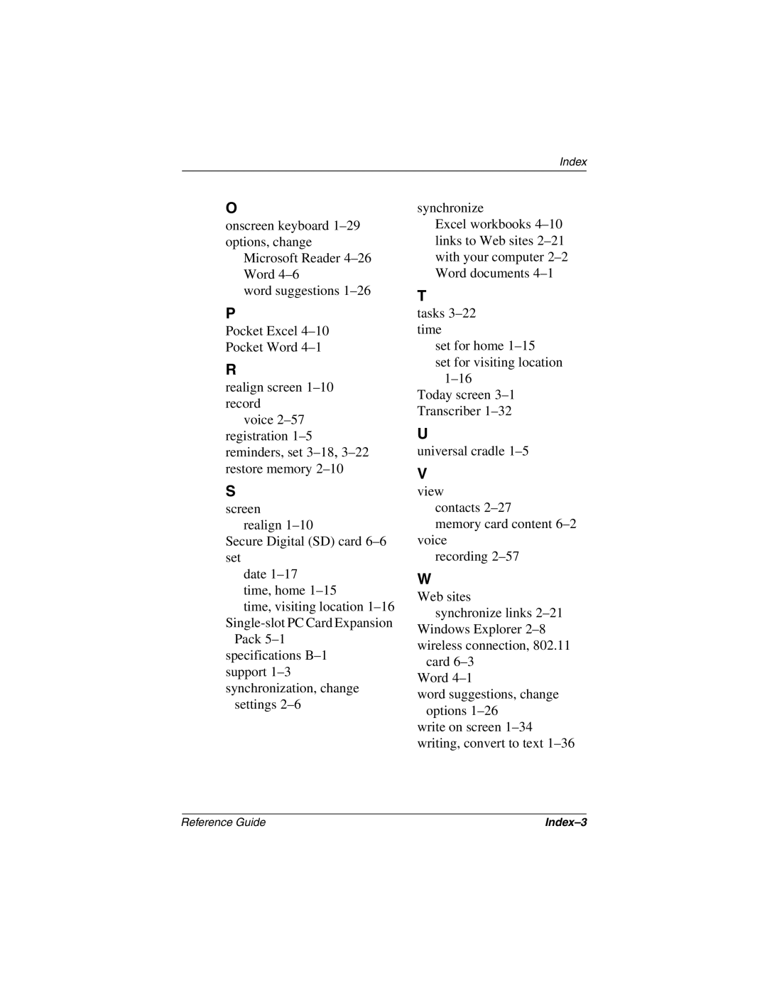 Compaq H3800 manual Index-3 