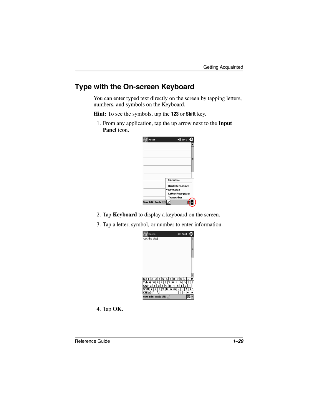 Compaq H3800 manual Type with the On-screen Keyboard 