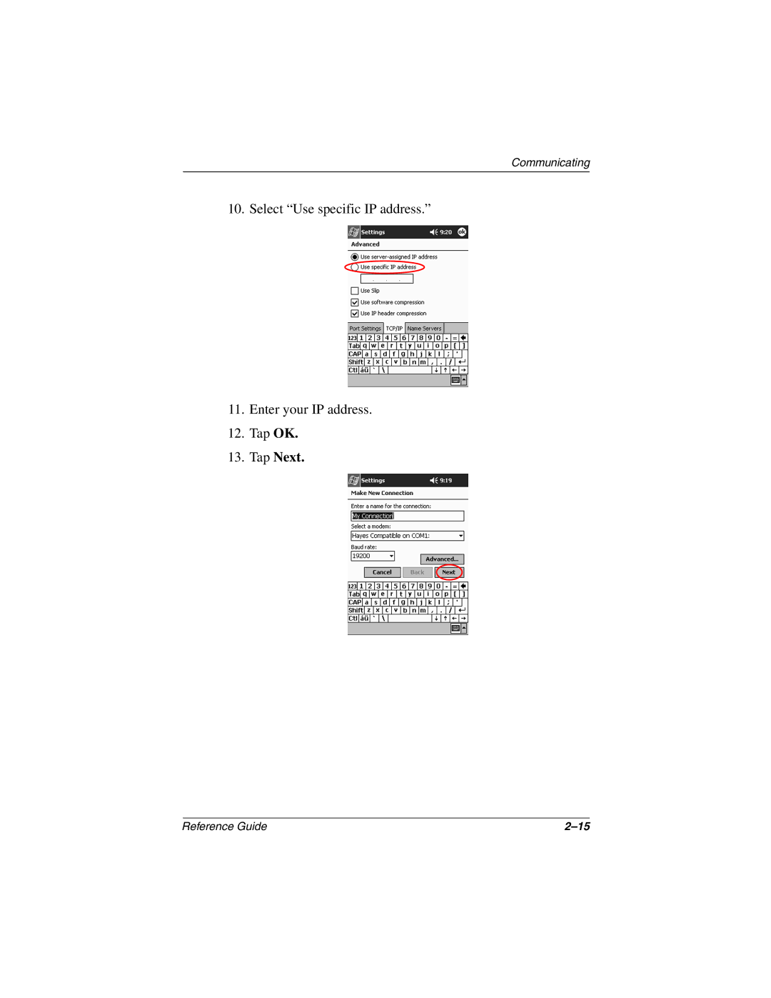 Compaq H3800 manual Tap Next 