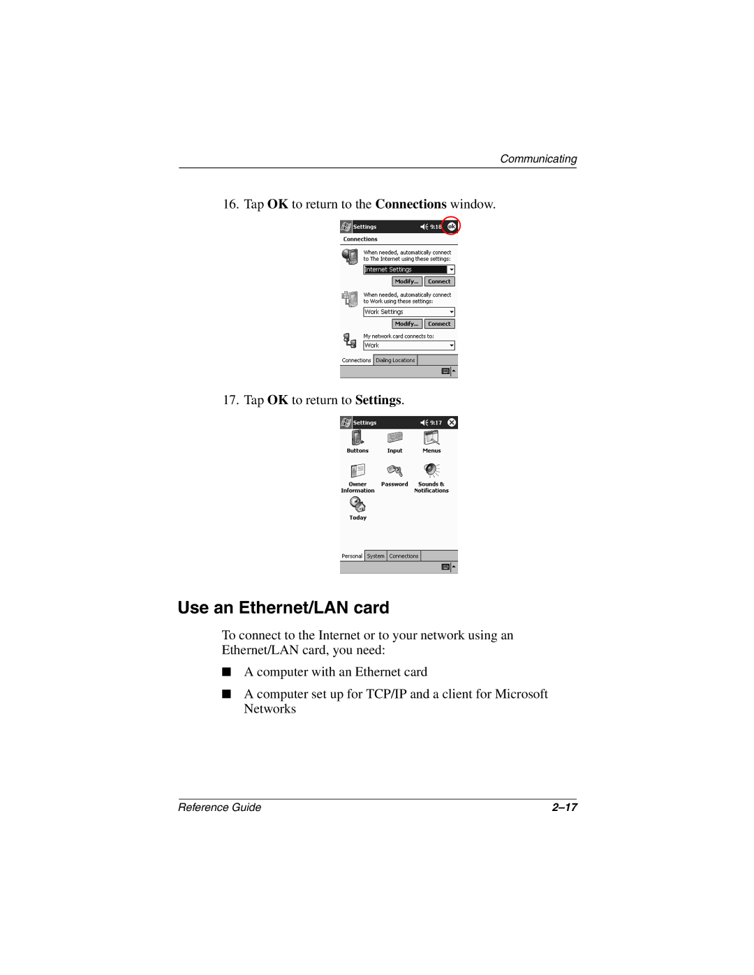 Compaq H3800 manual Use an Ethernet/LAN card 