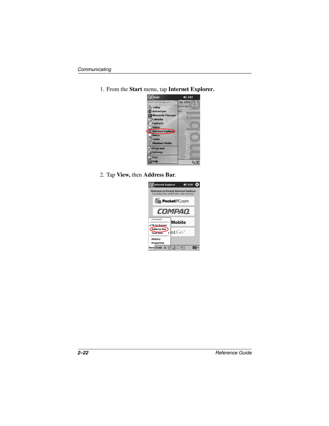 Compaq H3800 manual Communicating 