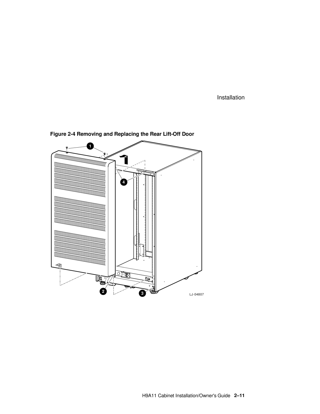 Compaq H9A11 manual Removing and Replacing the Rear Lift-Off Door 