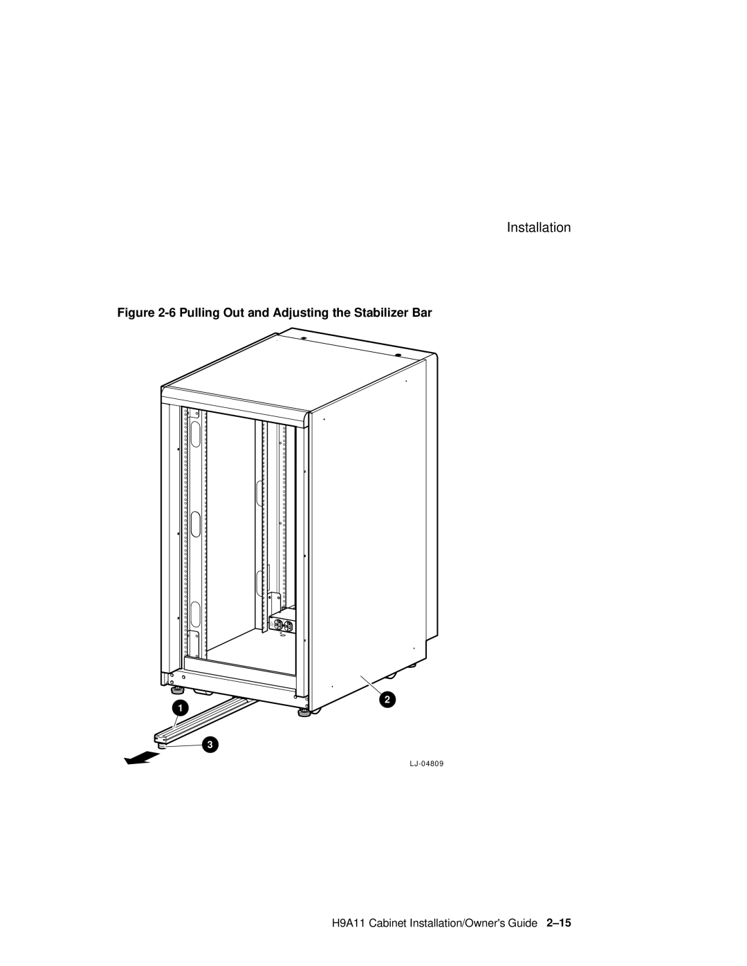 Compaq H9A11 manual Pulling Out and Adjusting the Stabilizer Bar 