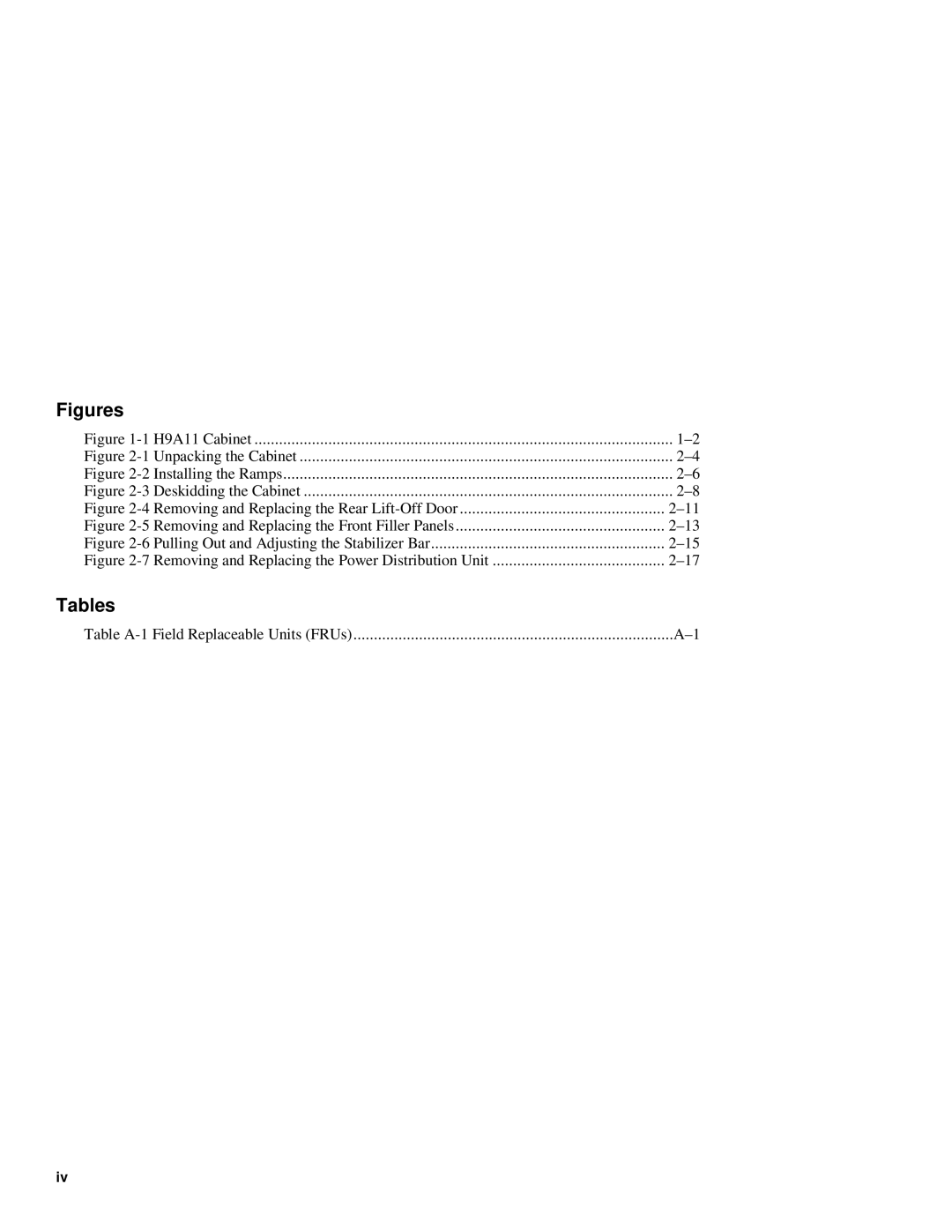 Compaq H9A11 manual Figures, Tables 